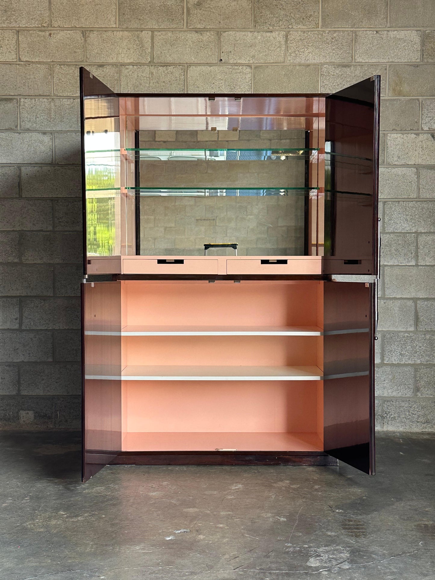 Frisman Vintage Tommi Parzinger Tall Illuminated Bar Cabinet for Parzinger Originals