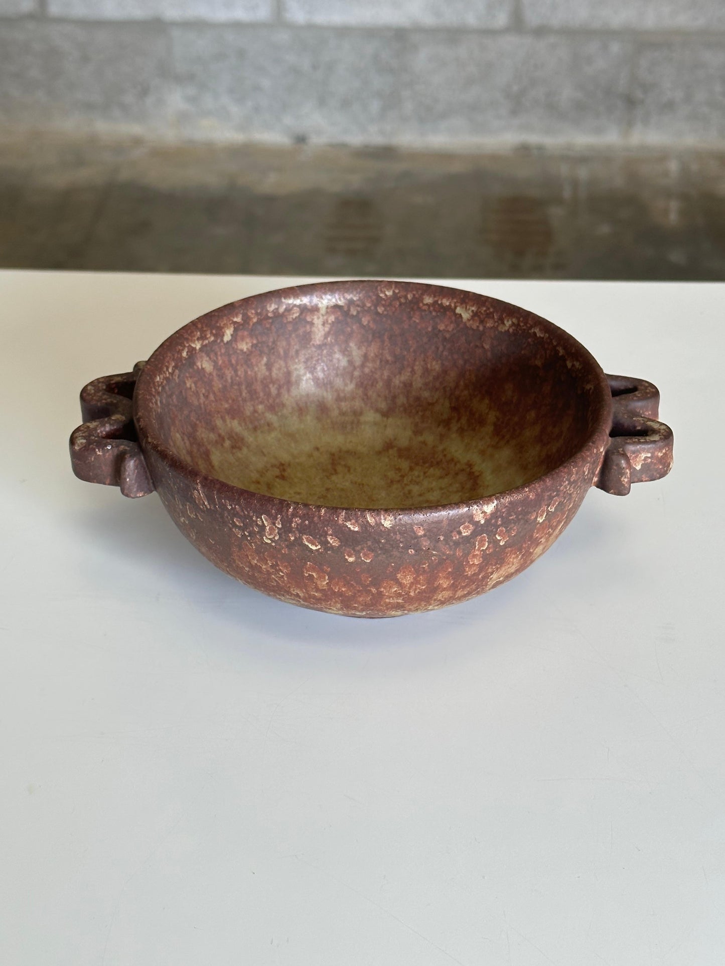Frisman Vintage Swedish Double Handled Bowl Attributed to Höganäs