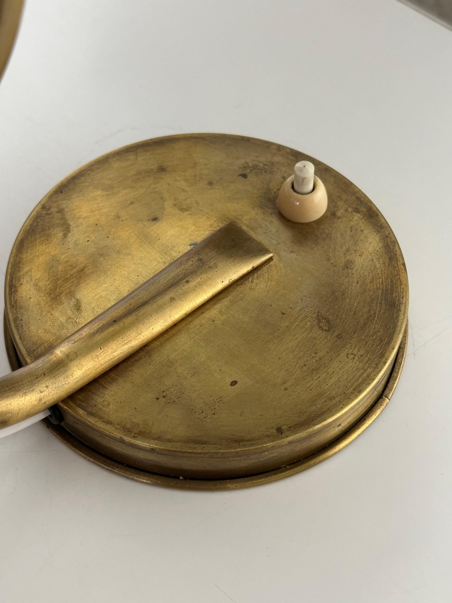 Frisman Vintage 1940s Swedish Modern Organic Wall/ Table Lamp by Asea, Brass and Paint