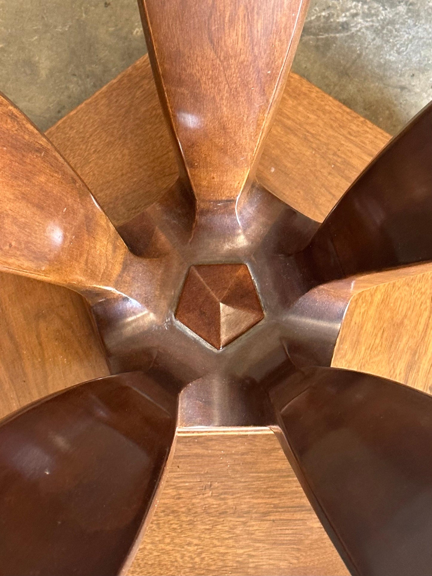 Frisman Vintage Edward Wormley for Dunbar Large Tulip End/ Side Table in Travertine and Walnut