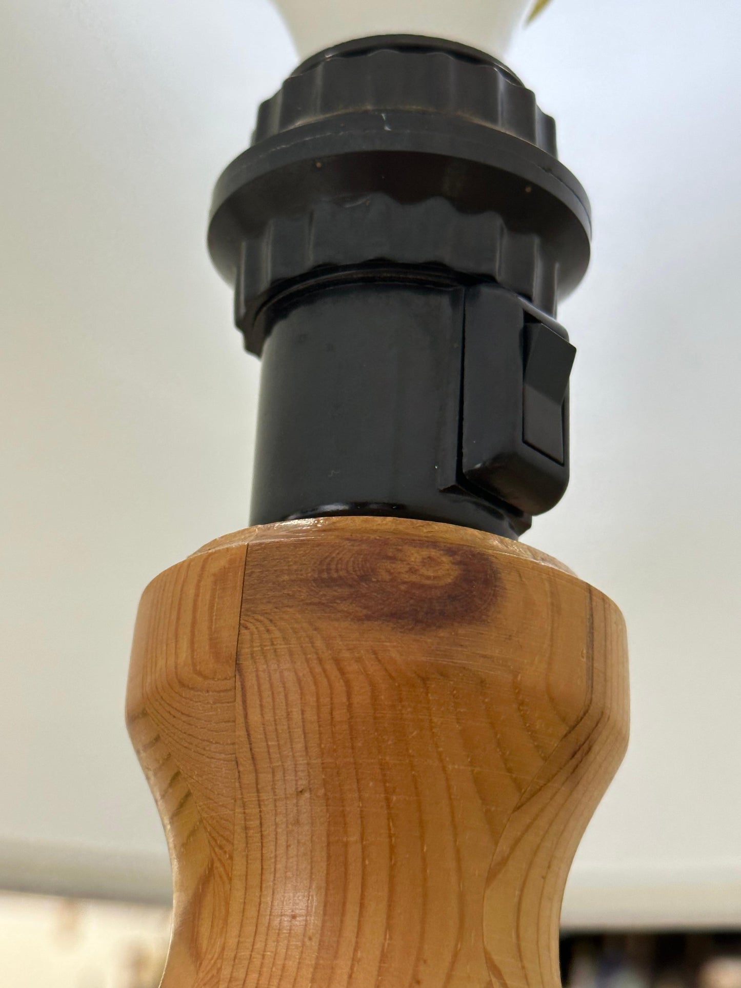 Frisman Vintage Swedish Modernist Pine Turned Table Lamp