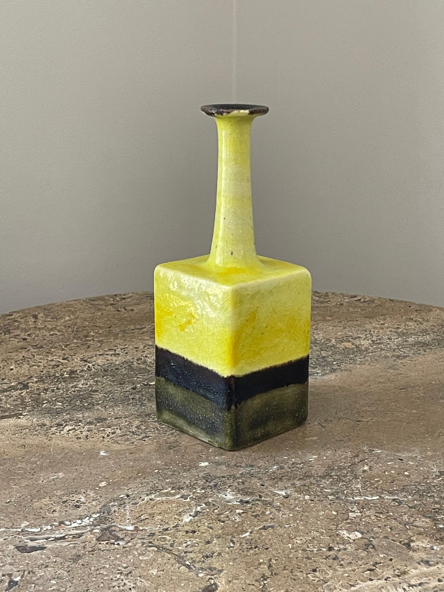 Frisman Vintage Bruno Gambone Glazed Ceramic Vase, Italy