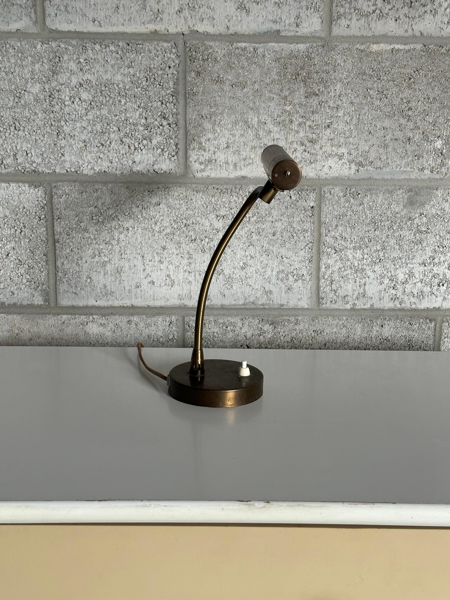 Frisman Vintage 1940s Swedish Modern Brass Desk or Banker/ Table Lamp by Asea