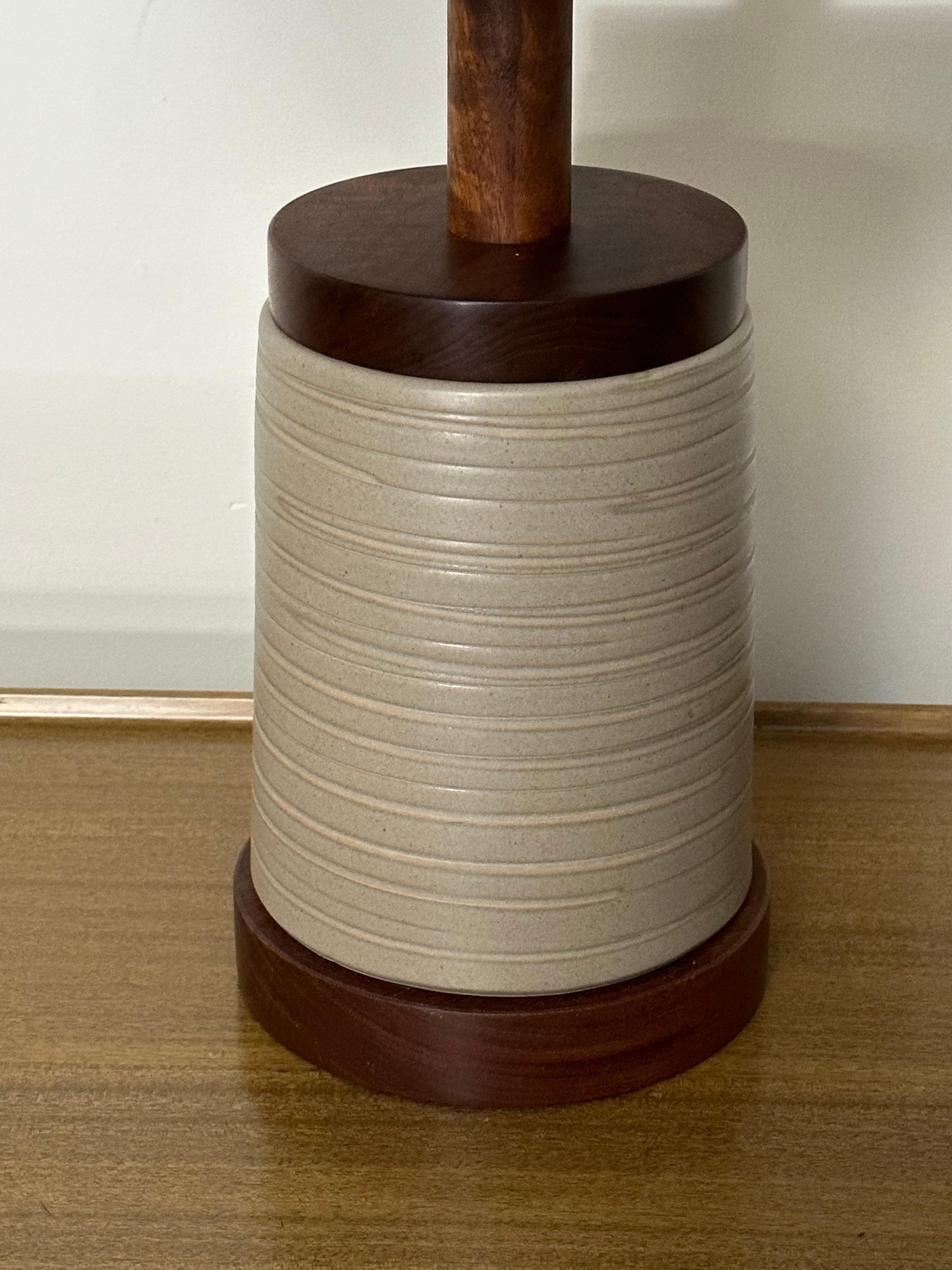 Frisman Vintage Jane and Gordon Martz Ceramic and Walnut Table Lamp