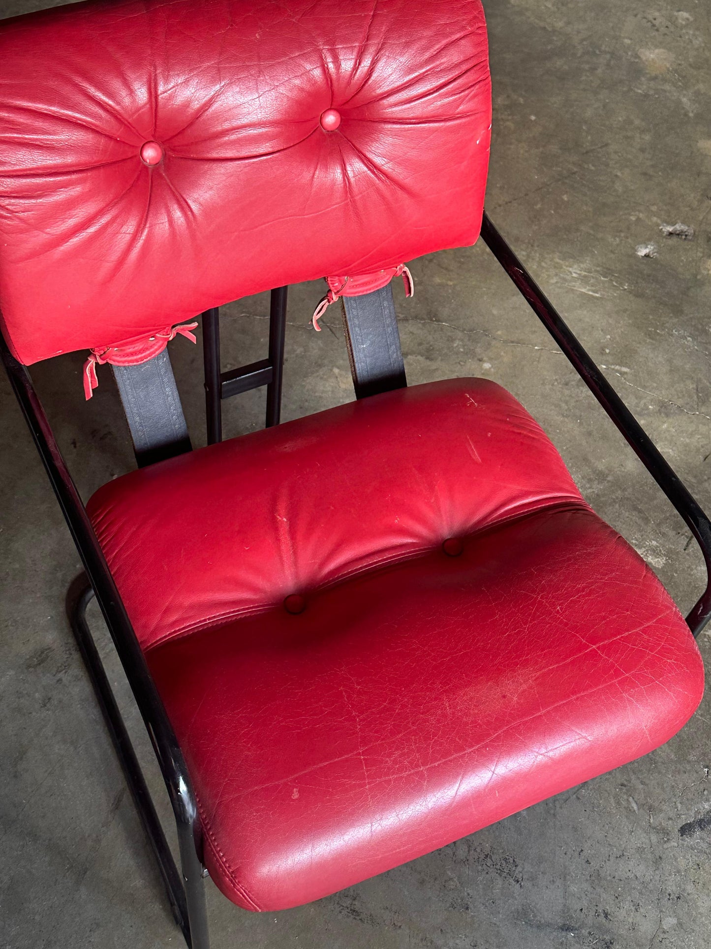 Frisman Vintage Tucroma Chairs by Guido Faleschini for I4 Mariani, Red Leather- Set of 6