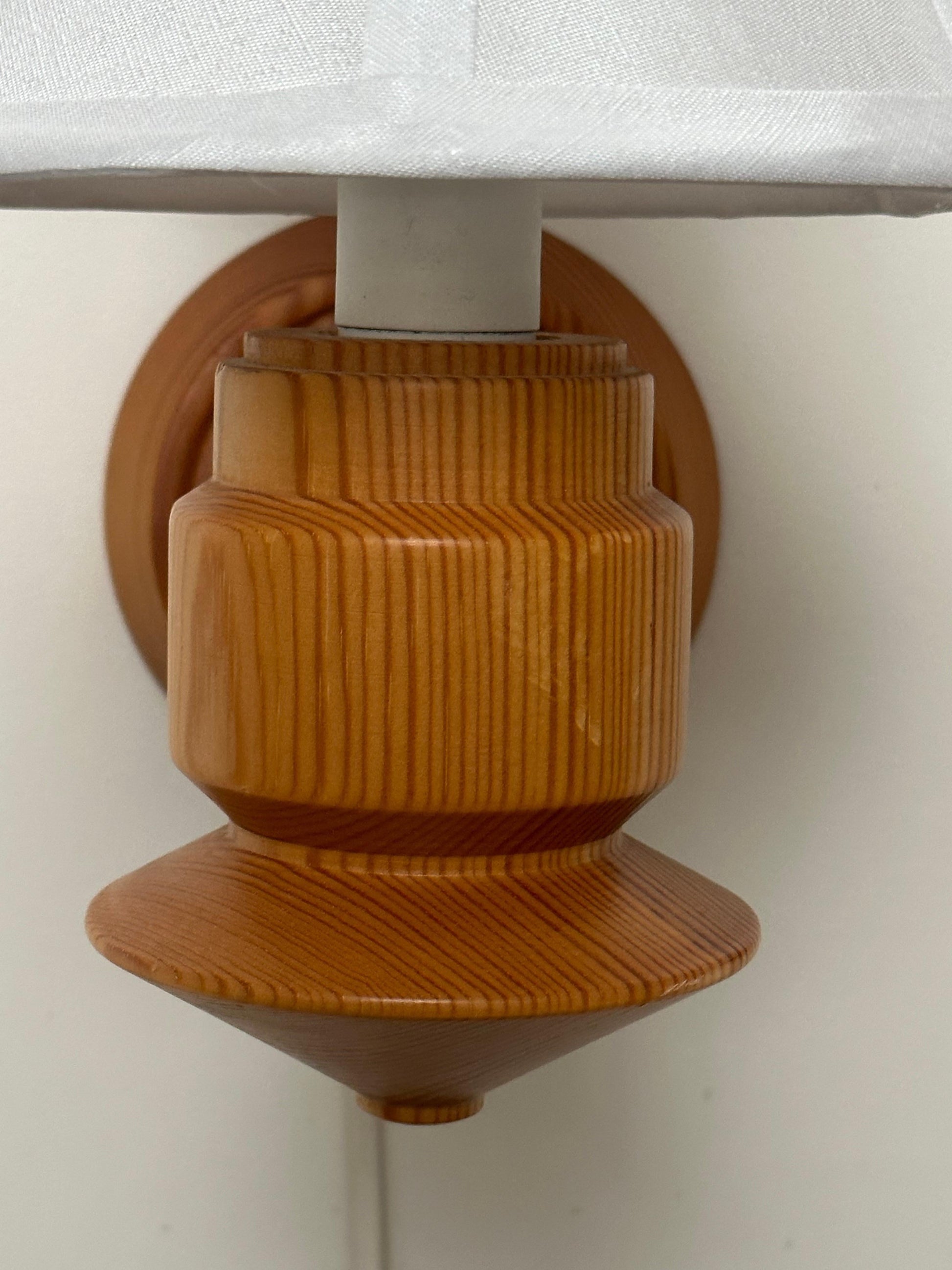 Frisman Vintage 1970s Swedish Pine Wall Lights/ Sconces