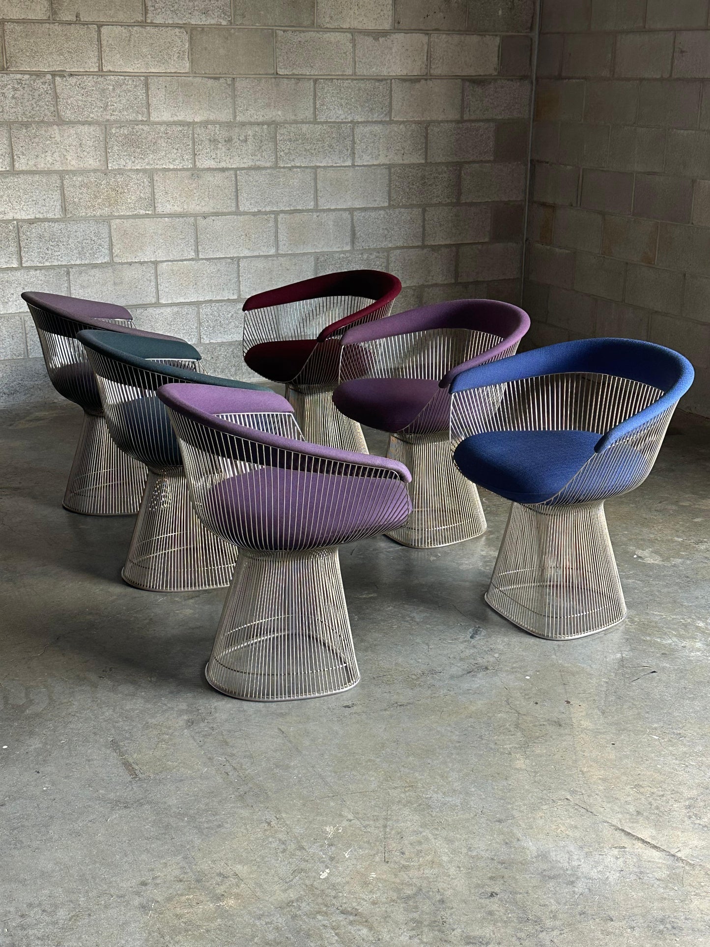 Frisman Vintage Warren Platner Arm Chairs for Knoll- Set of 6