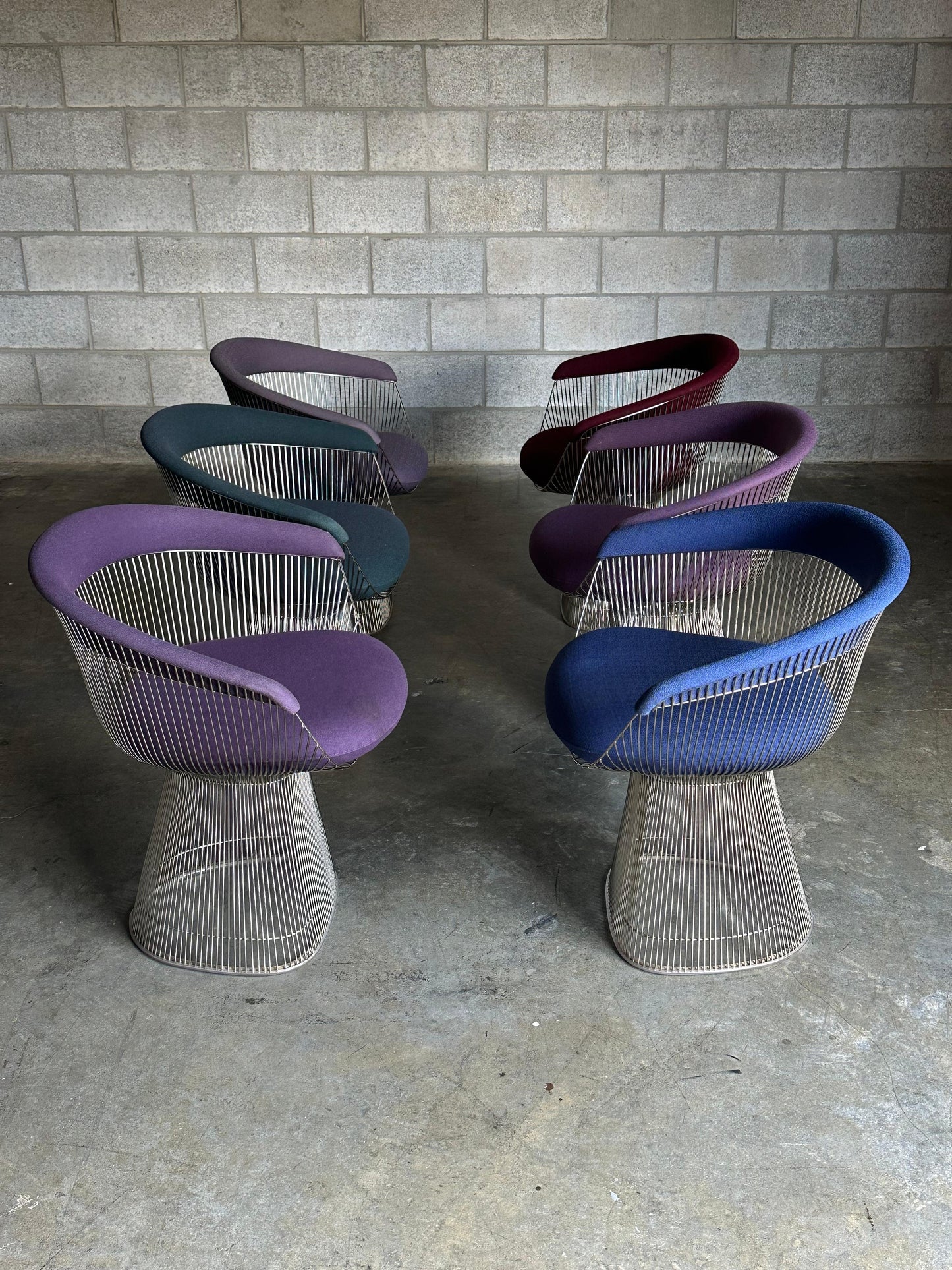 Frisman Vintage Warren Platner Arm Chairs for Knoll- Set of 6