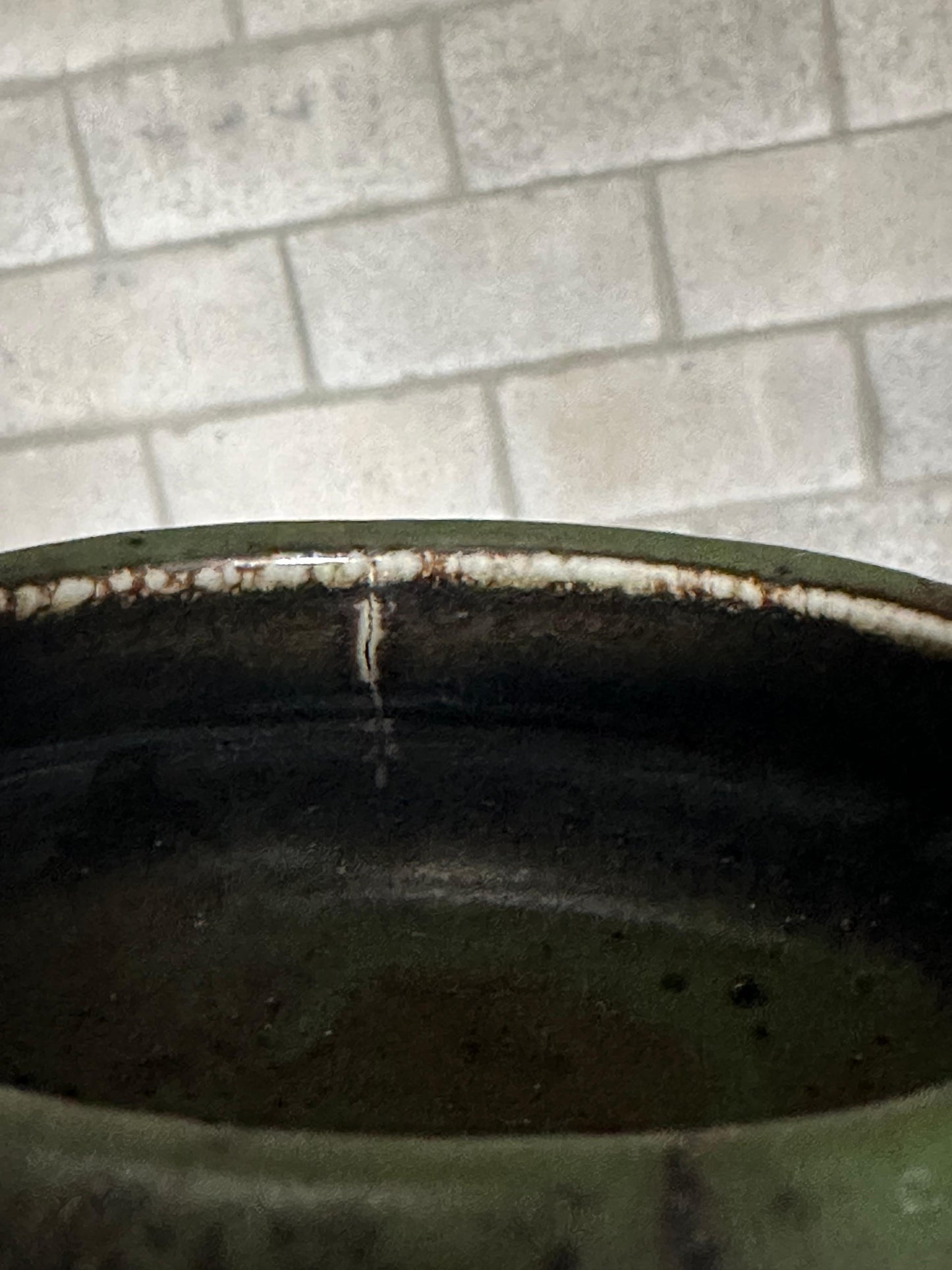 Frisman Vintage Carl Harry Stålhane for Rörstrand Atelje Mottled Green Ceramic Bowl/ Low Vase