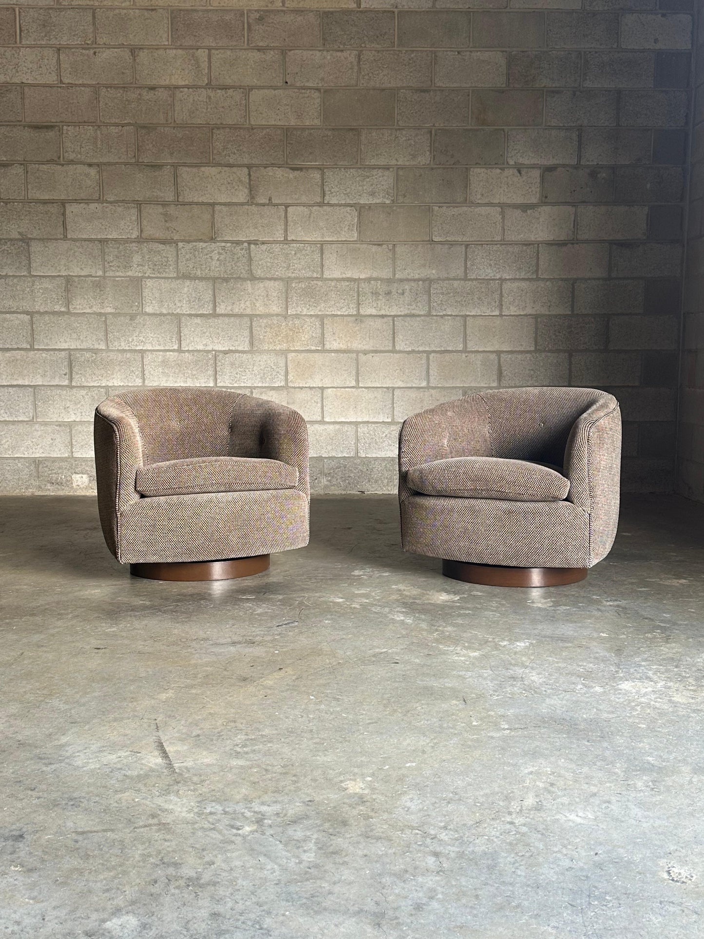 Frisman Vintage Milo Baughman for Thayer Coggin Swivel and Tilt Chairs