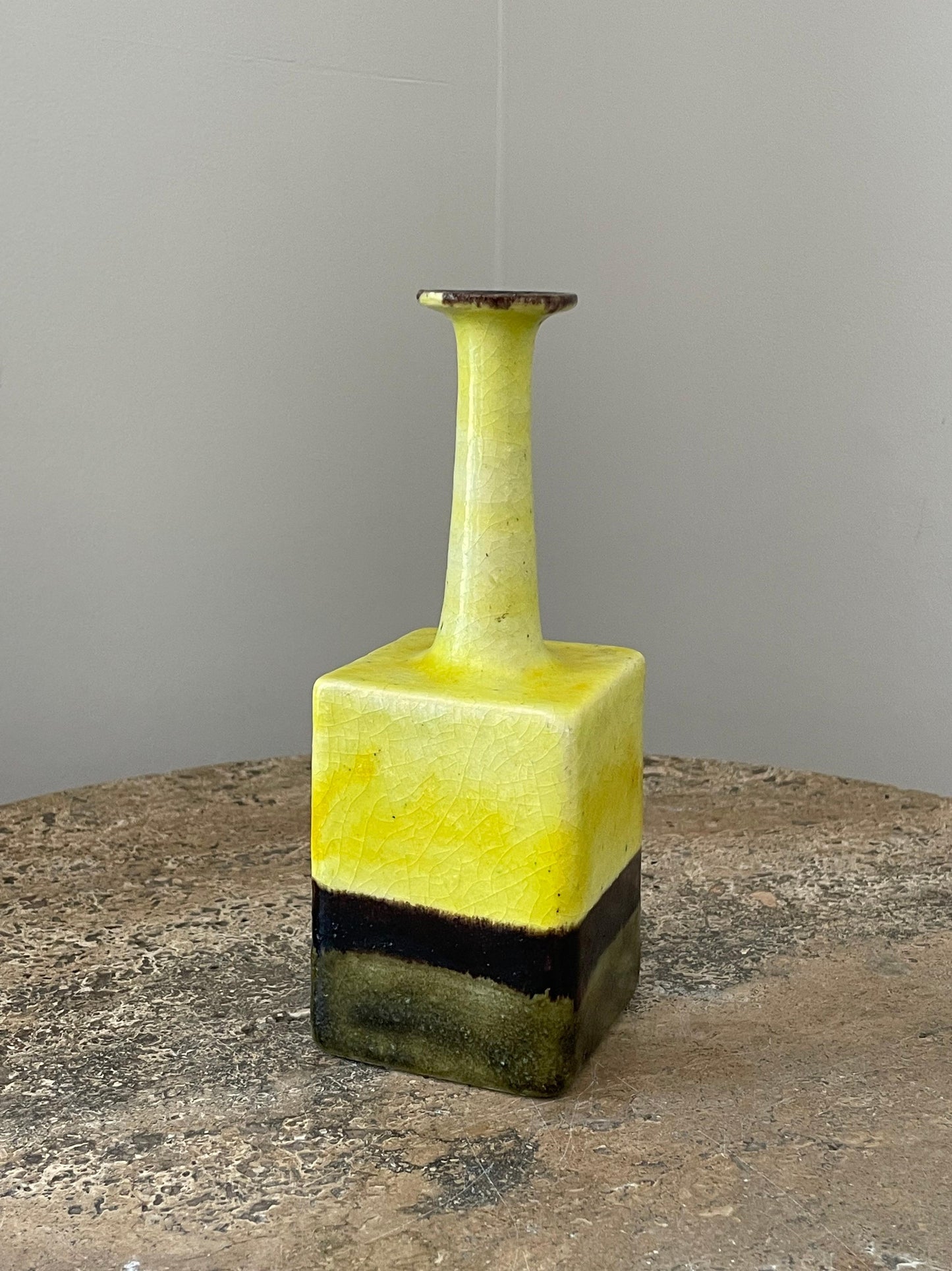 Frisman Vintage Bruno Gambone Glazed Ceramic Vase, Italy