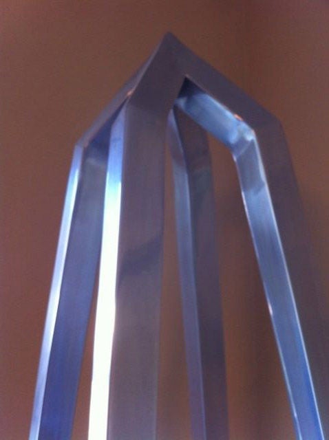 Frisman Vintage Obelisk Etagere In Polished Aluminum