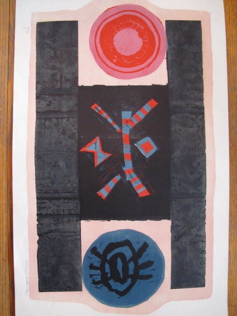 Frisman Vintage A Color Linocut by Michael Rothenstein