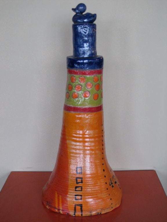 Frisman Vintage Large Ceramic Sculpture by Bill Stewart