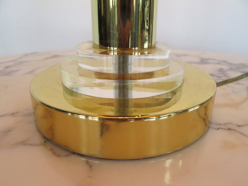 Frisman Vintage A Brass and Lucite Lamp By Frederick Cooper