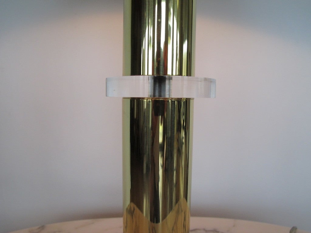 Frisman Vintage A Brass and Lucite Lamp By Frederick Cooper