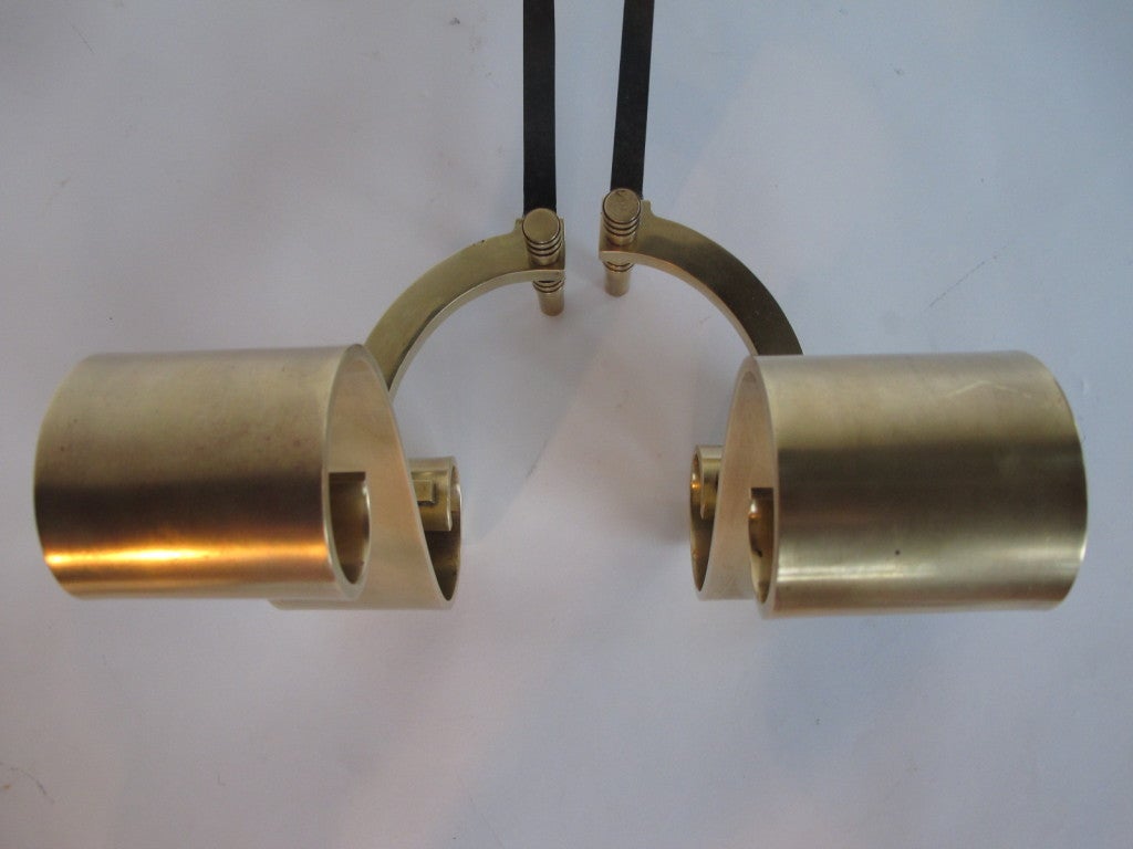 Frisman Vintage A Pair of Decorative Brass Scroll Andirons