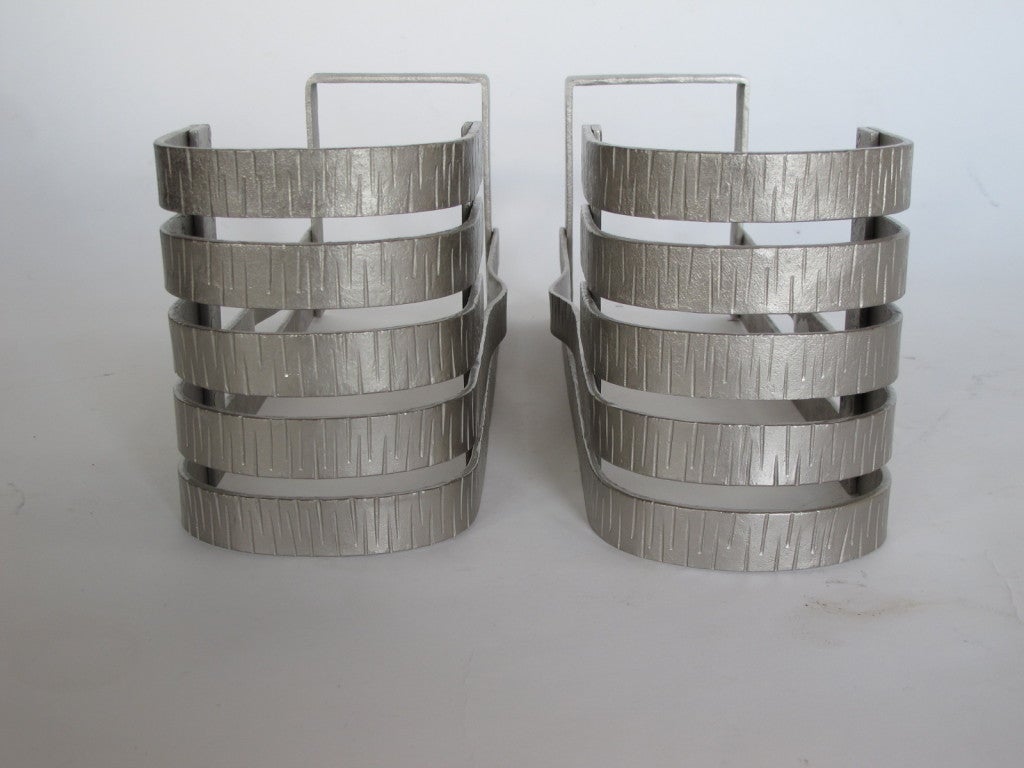 Frisman Vintage A Pair of French Modernist Andirons