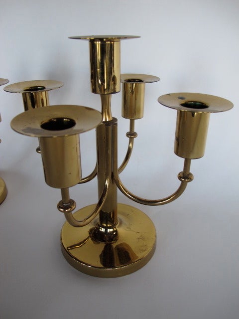 Frisman Vintage Tommi Parzinger Dorlyn Brass Candelabra