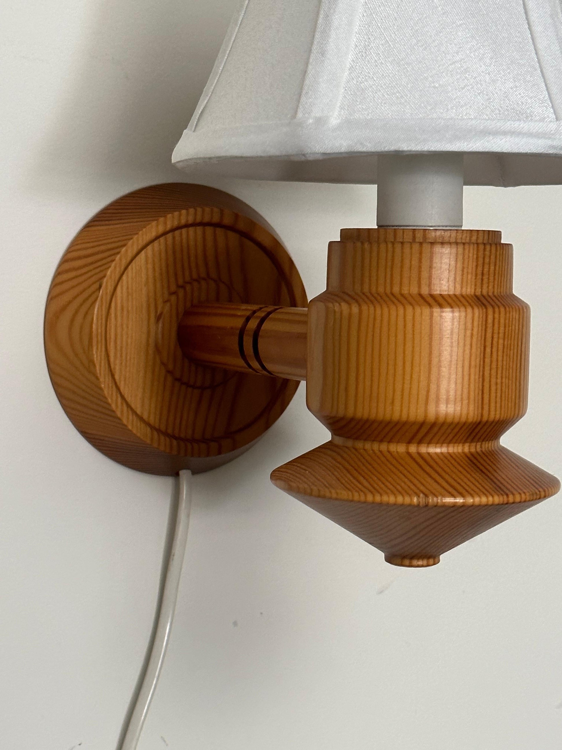 Frisman Vintage 1970s Swedish Pine Wall Lights/ Sconces