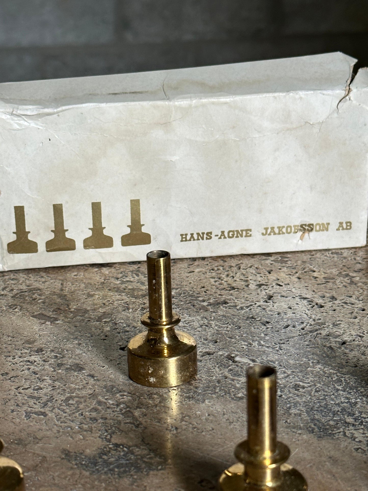 Frisman Vintage Hans Agne Jakobsson Brass Candle Holders, Set of 6