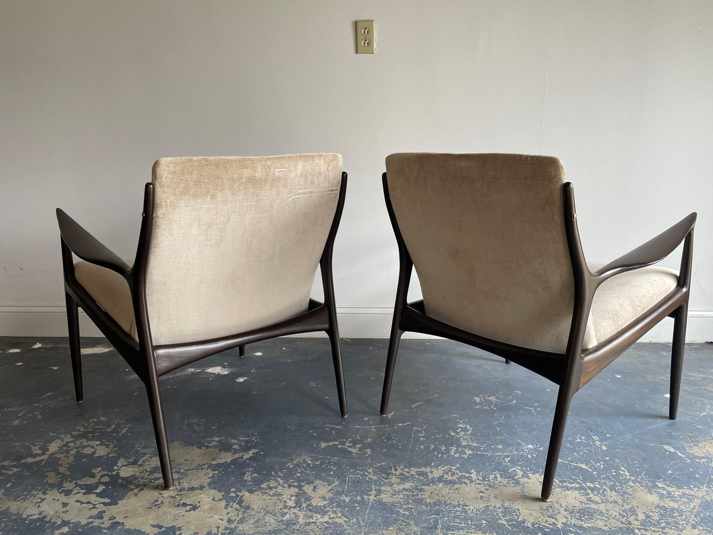 Frisman Vintage Ib Kofod Larsen Sculptural Lounge Chairs