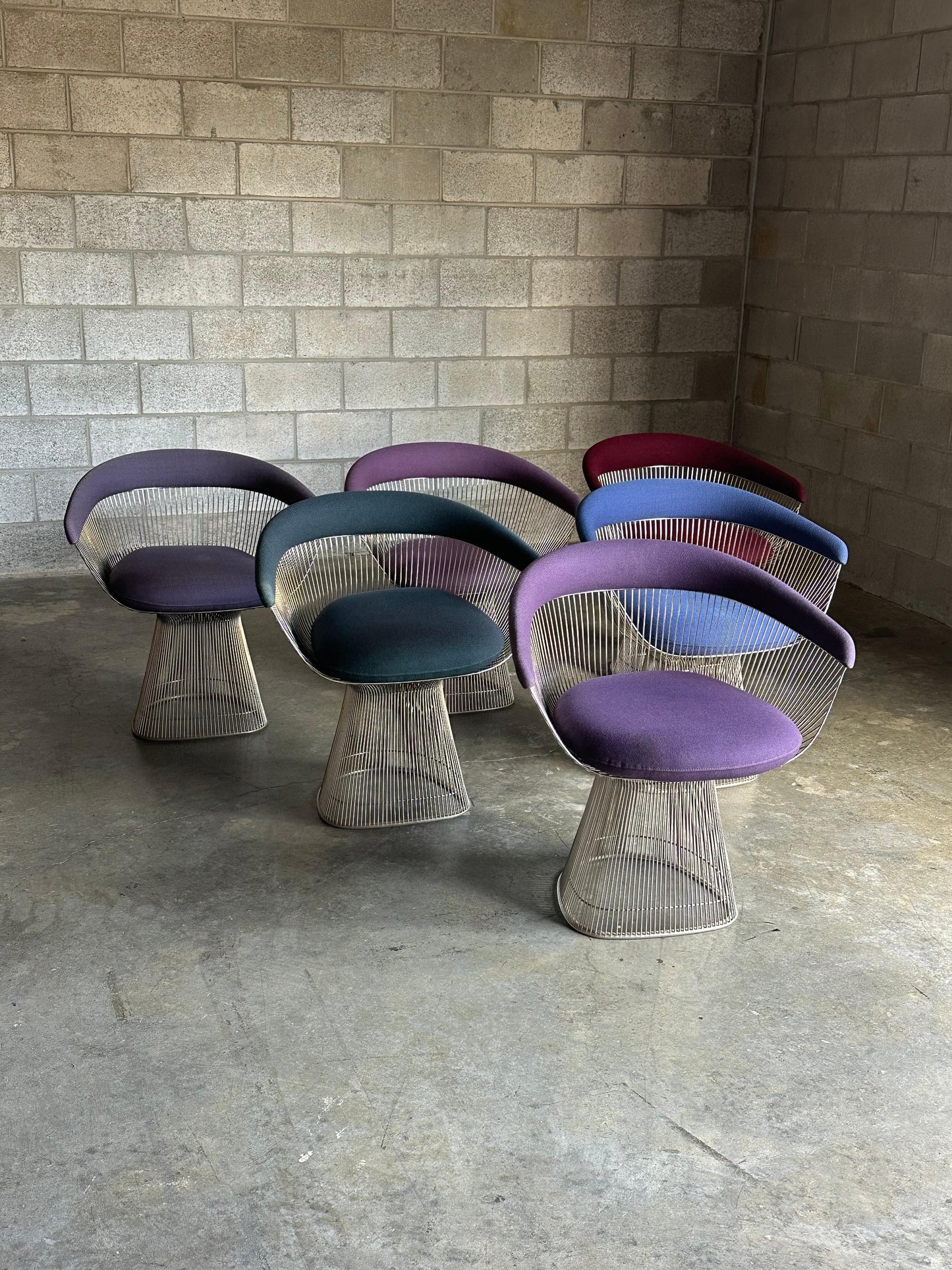 Frisman Vintage Warren Platner Arm Chairs for Knoll- Set of 6