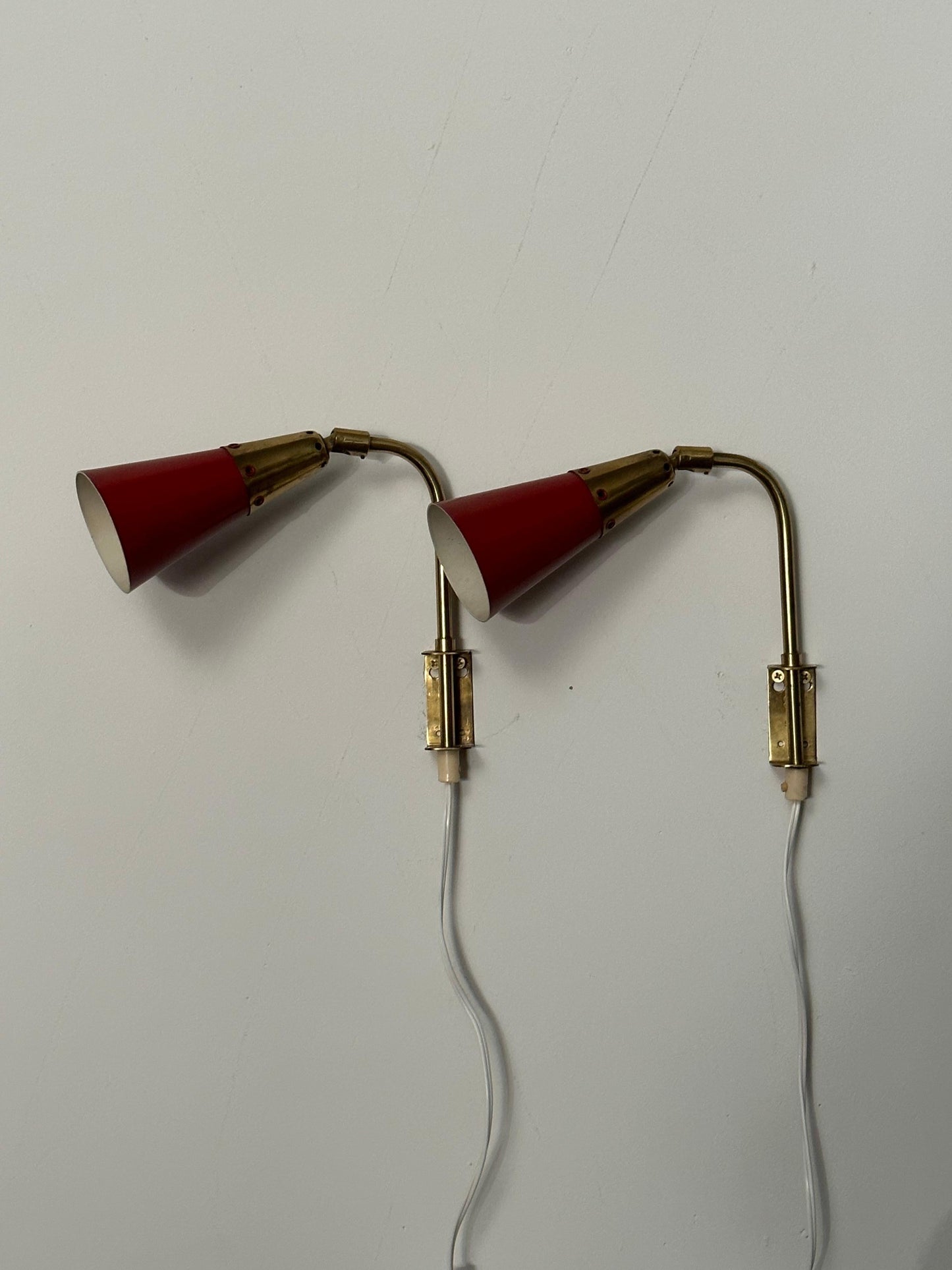 Frisman Vintage 1950s Swedish Modernist Wall Lights by Upsala Armaturfabrik- a Pair