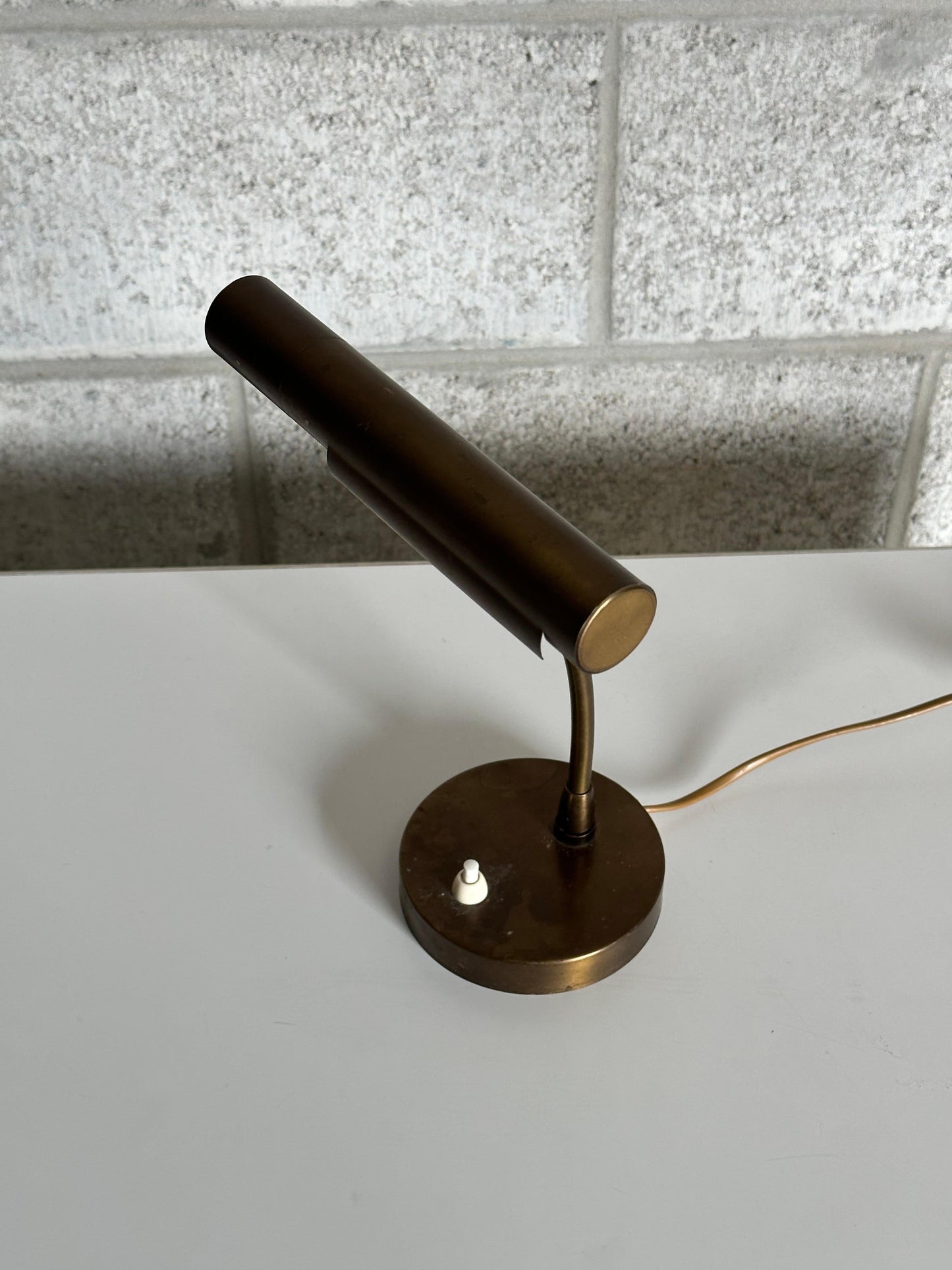 Frisman Vintage 1940s Swedish Modern Brass Desk or Banker/ Table Lamp by Asea