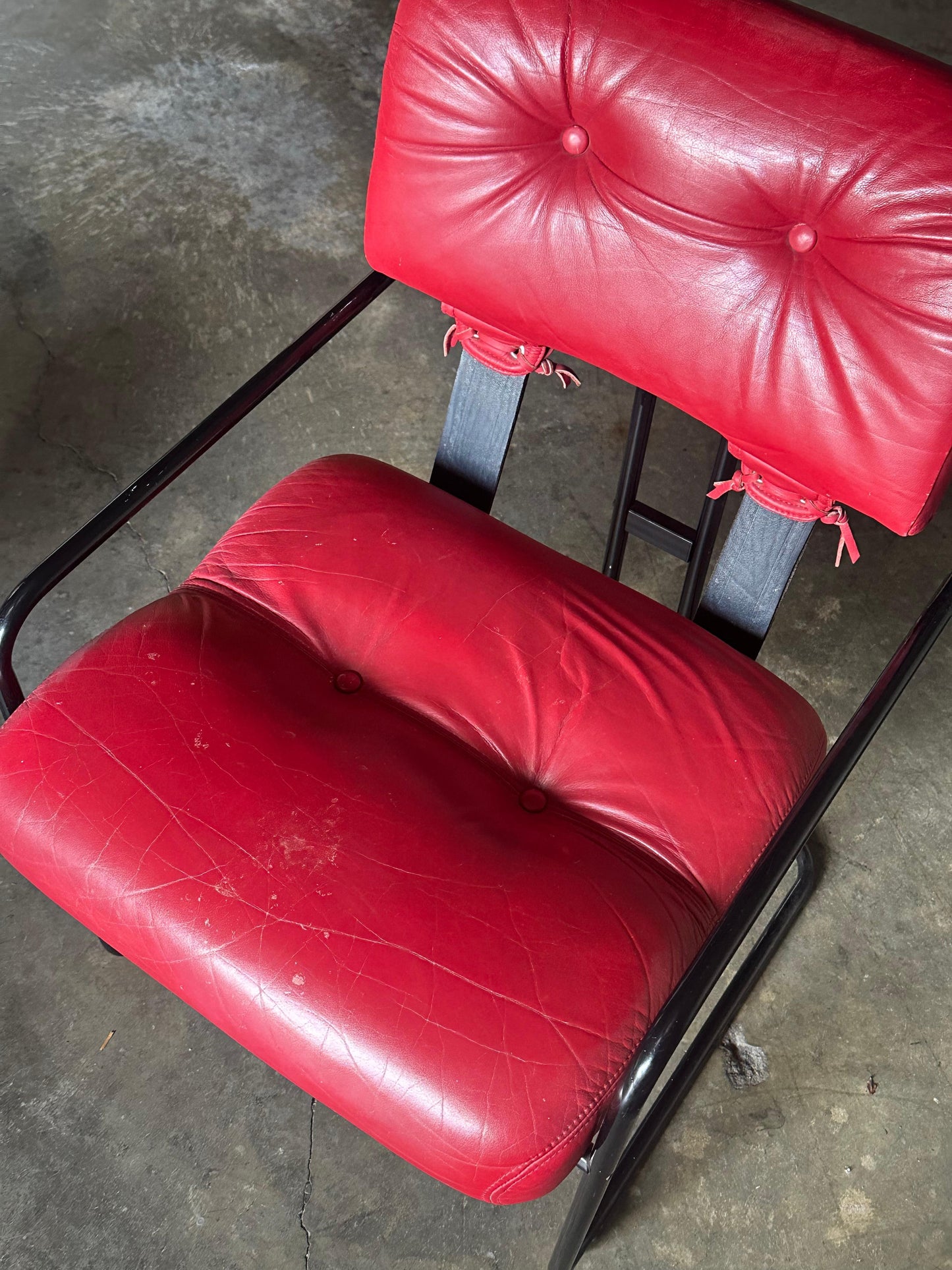 Frisman Vintage Tucroma Chairs by Guido Faleschini for I4 Mariani, Red Leather- Set of 6