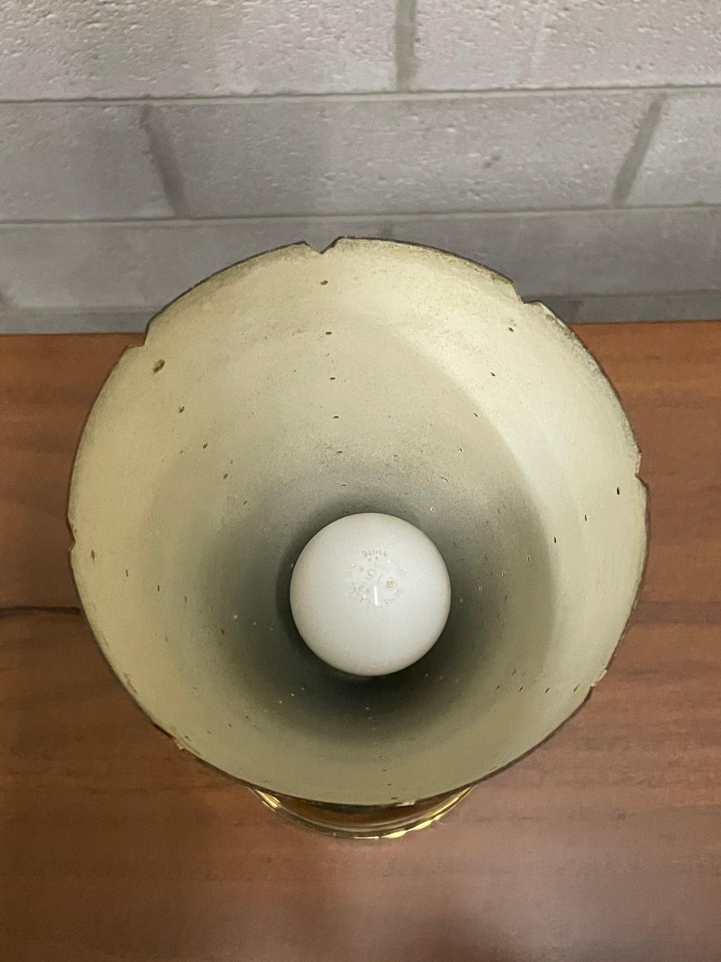 Frisman Vintage American Designer Modernist Brass Lamp with Pierced Cone Shade