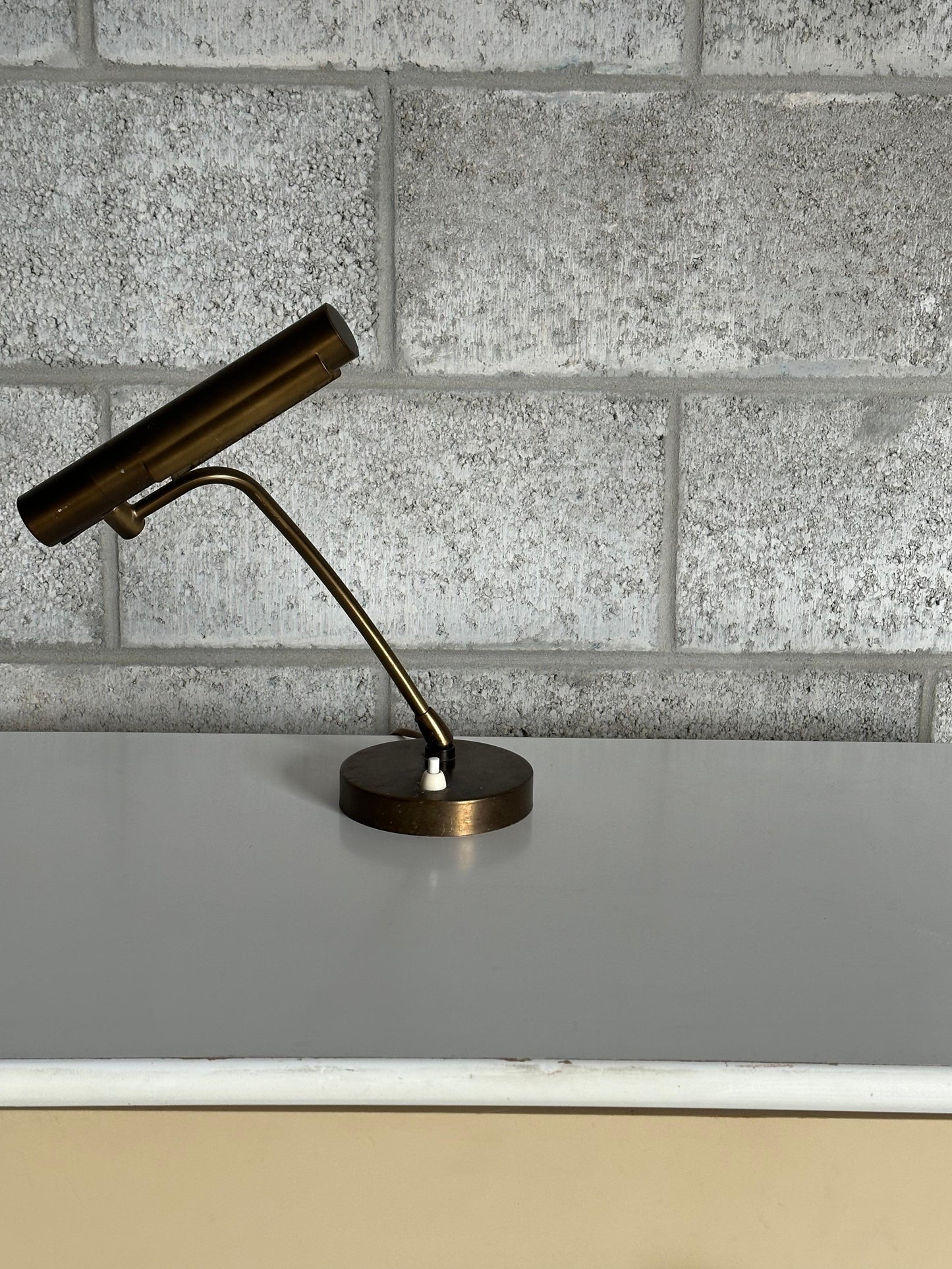 Frisman Vintage 1940s Swedish Modern Brass Desk or Banker/ Table Lamp by Asea