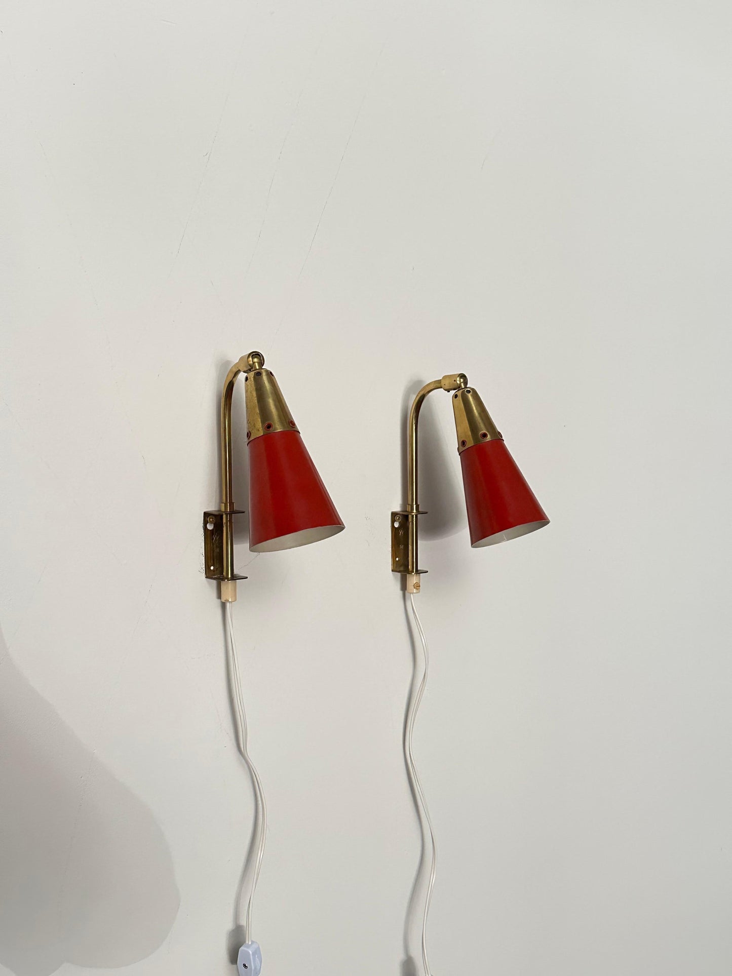 Frisman Vintage 1950s Swedish Modernist Wall Lights by Upsala Armaturfabrik- a Pair