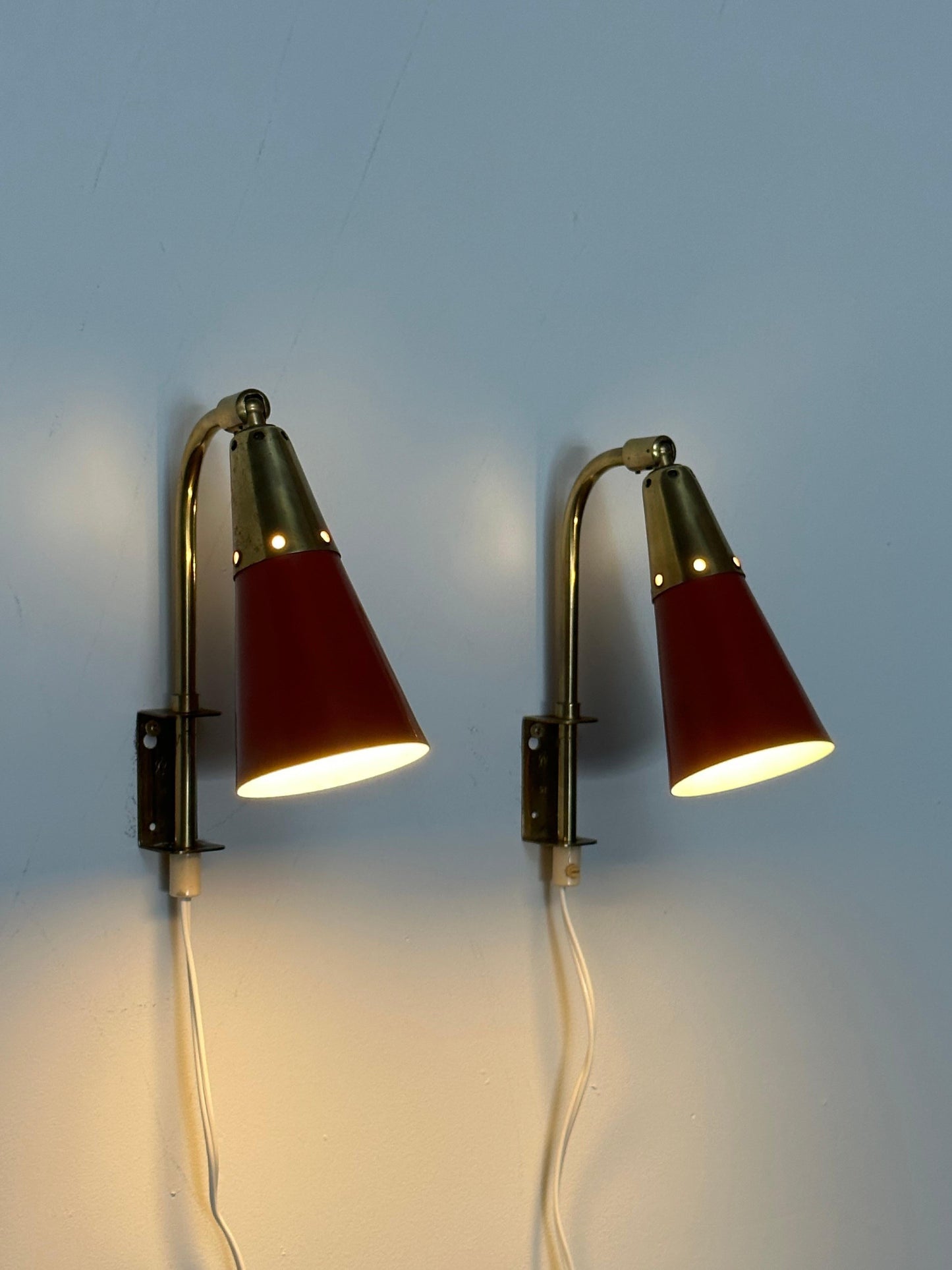 Frisman Vintage 1950s Swedish Modernist Wall Lights by Upsala Armaturfabrik- a Pair