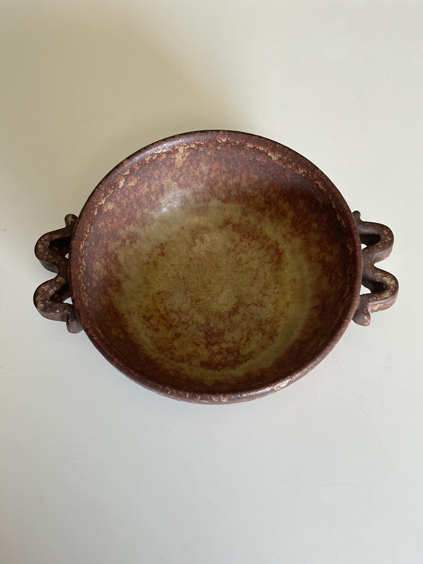 Frisman Vintage Swedish Double Handled Bowl Attributed to Höganäs
