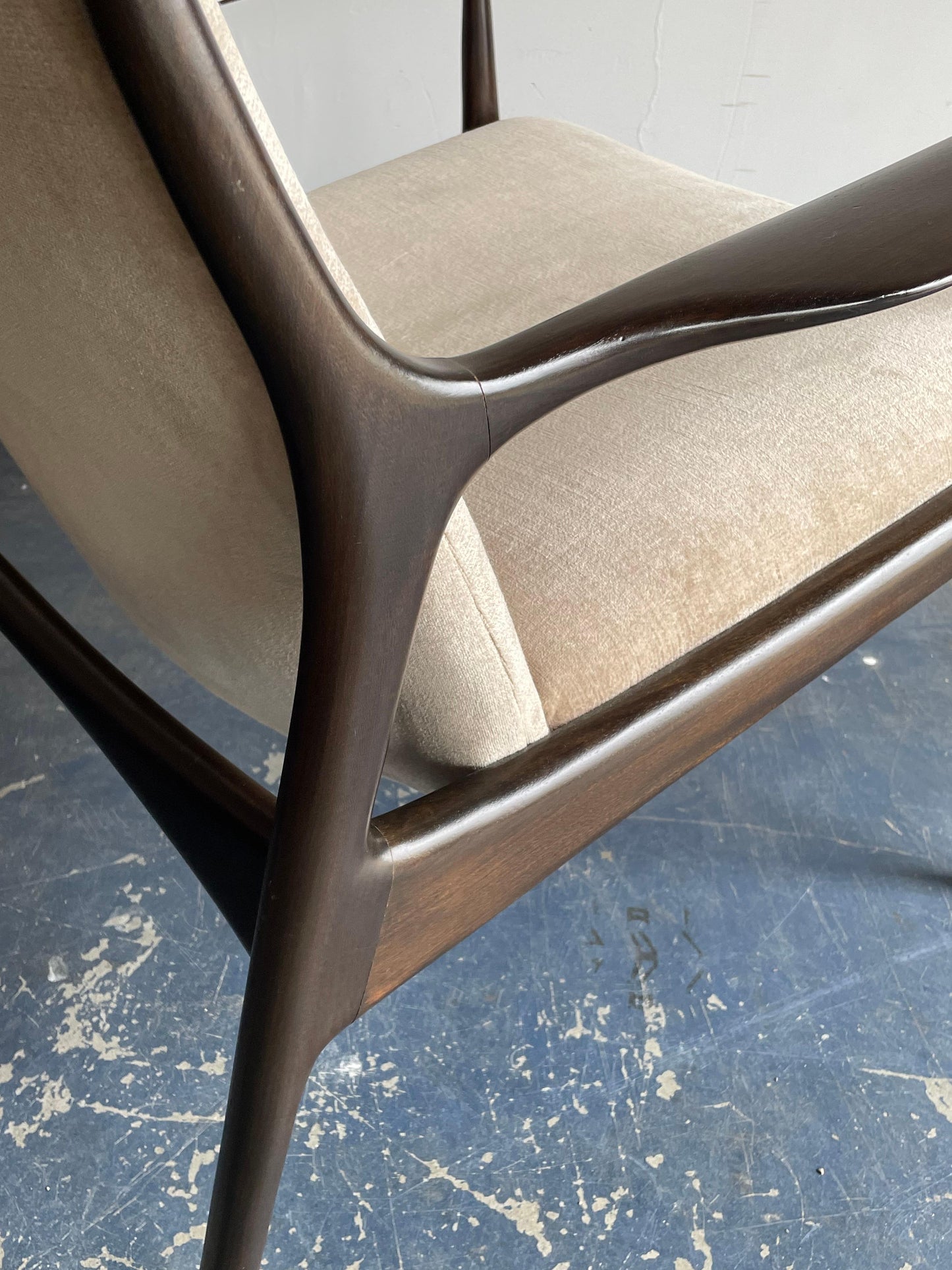 Frisman Vintage Ib Kofod Larsen Sculptural Lounge Chairs