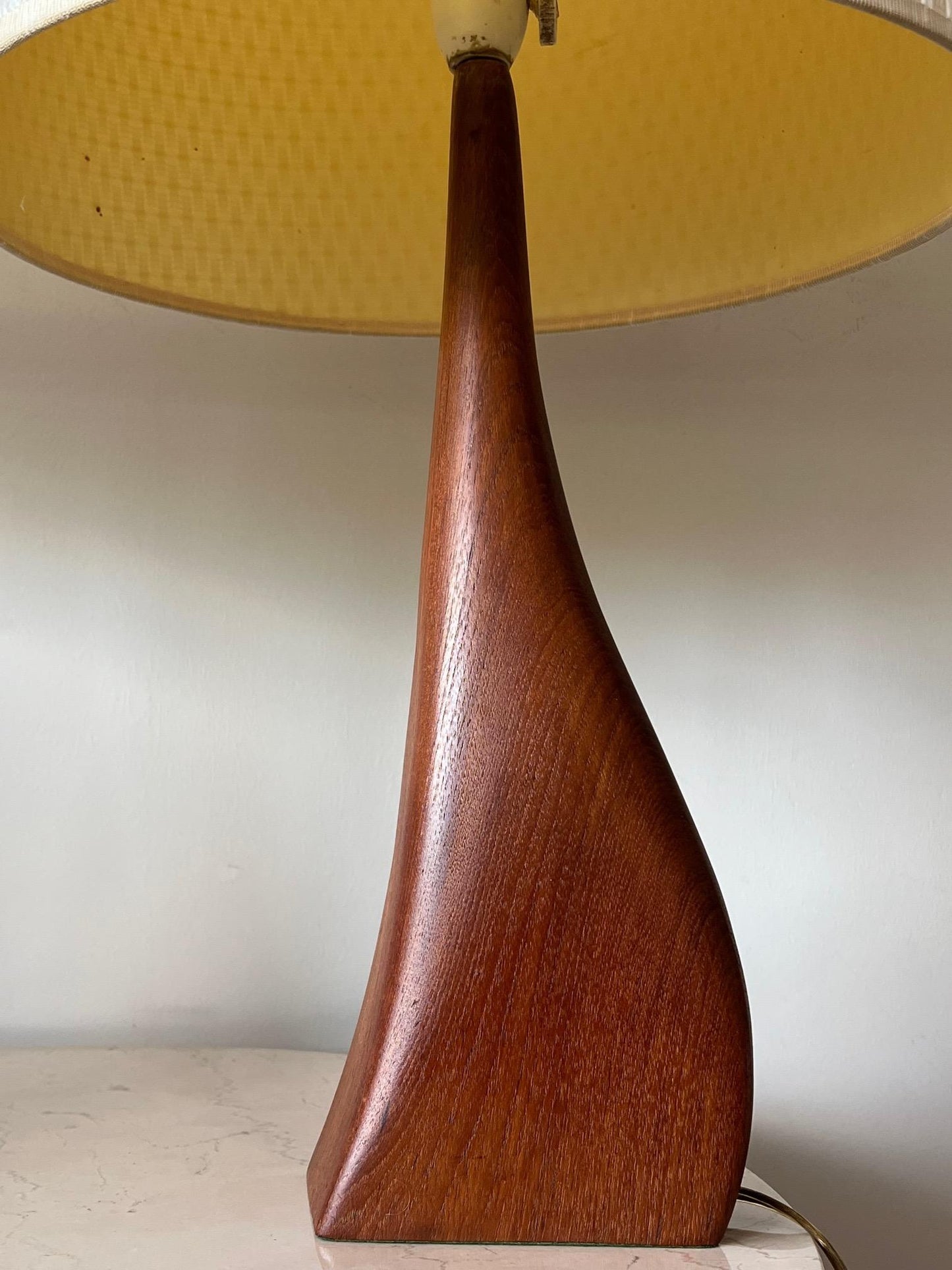 Frisman Vintage Beautiful Pair of Danish Modern Biomorphic Teak Lamps by Johannes Aasbjerg
