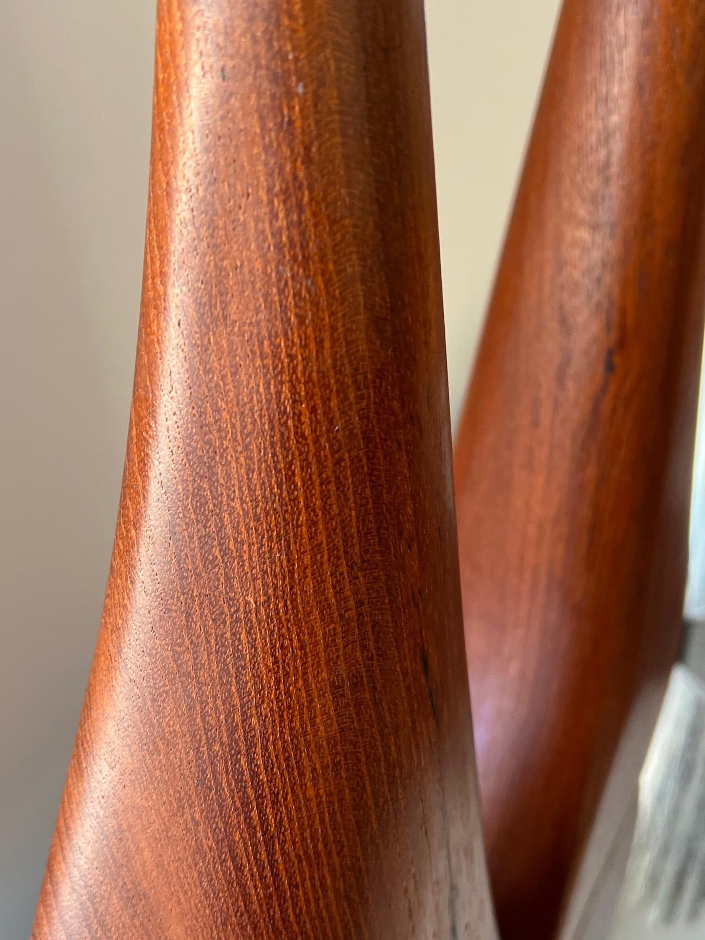 Frisman Vintage Beautiful Pair of Danish Modern Biomorphic Teak Lamps by Johannes Aasbjerg
