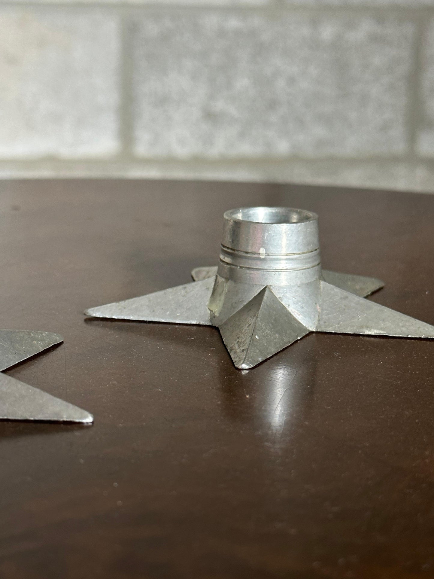 Frisman Vintage Svenskt Tenn Star Shaped Candle Holders in Pewter - a Pair