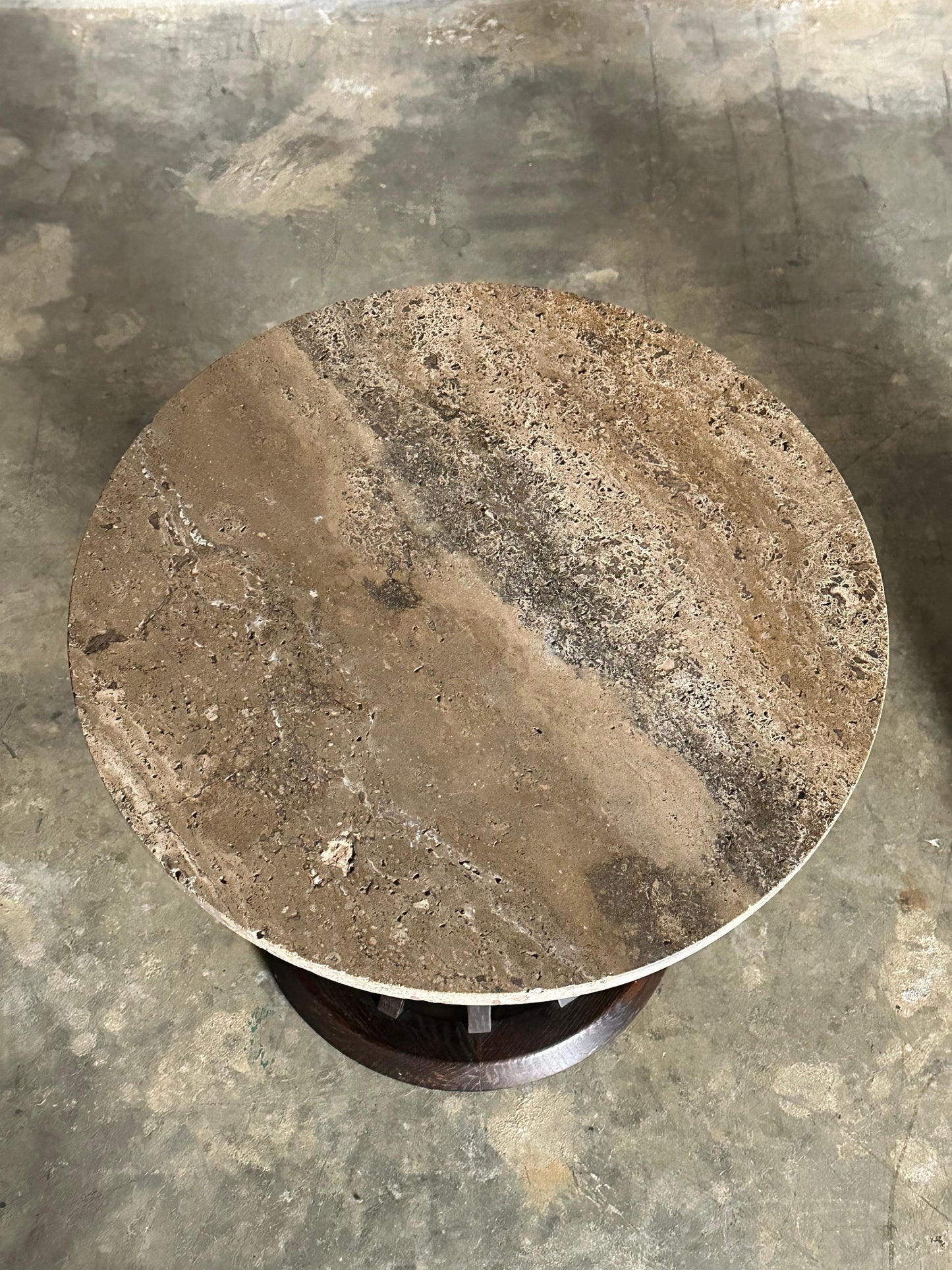 Frisman Vintage Edward Wormley for Dunbar Sheaf of Wheat Tables, Travertine and Ash