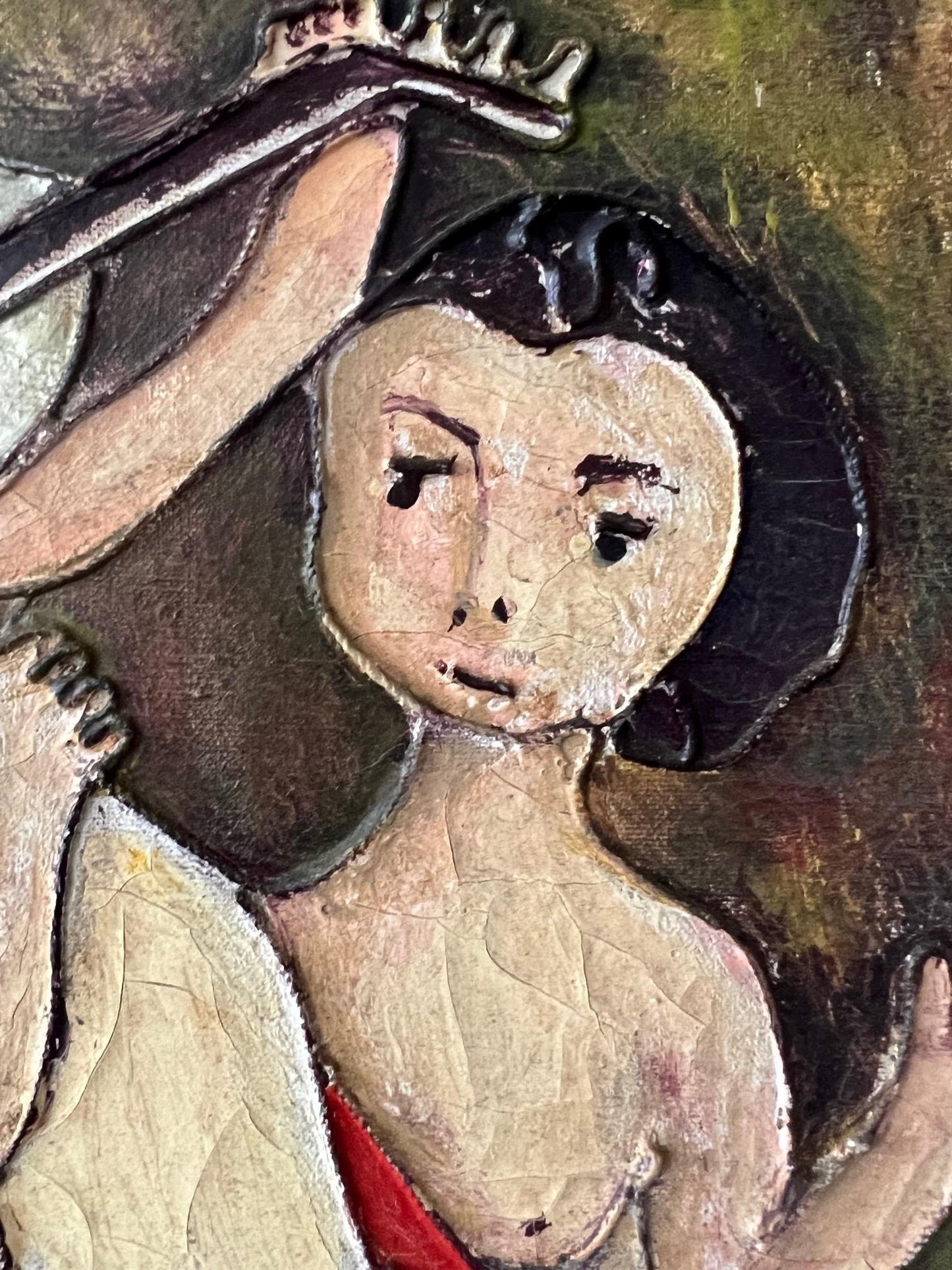 Frisman Vintage Charming Painting by A.Ochoar "Concierto" 1973