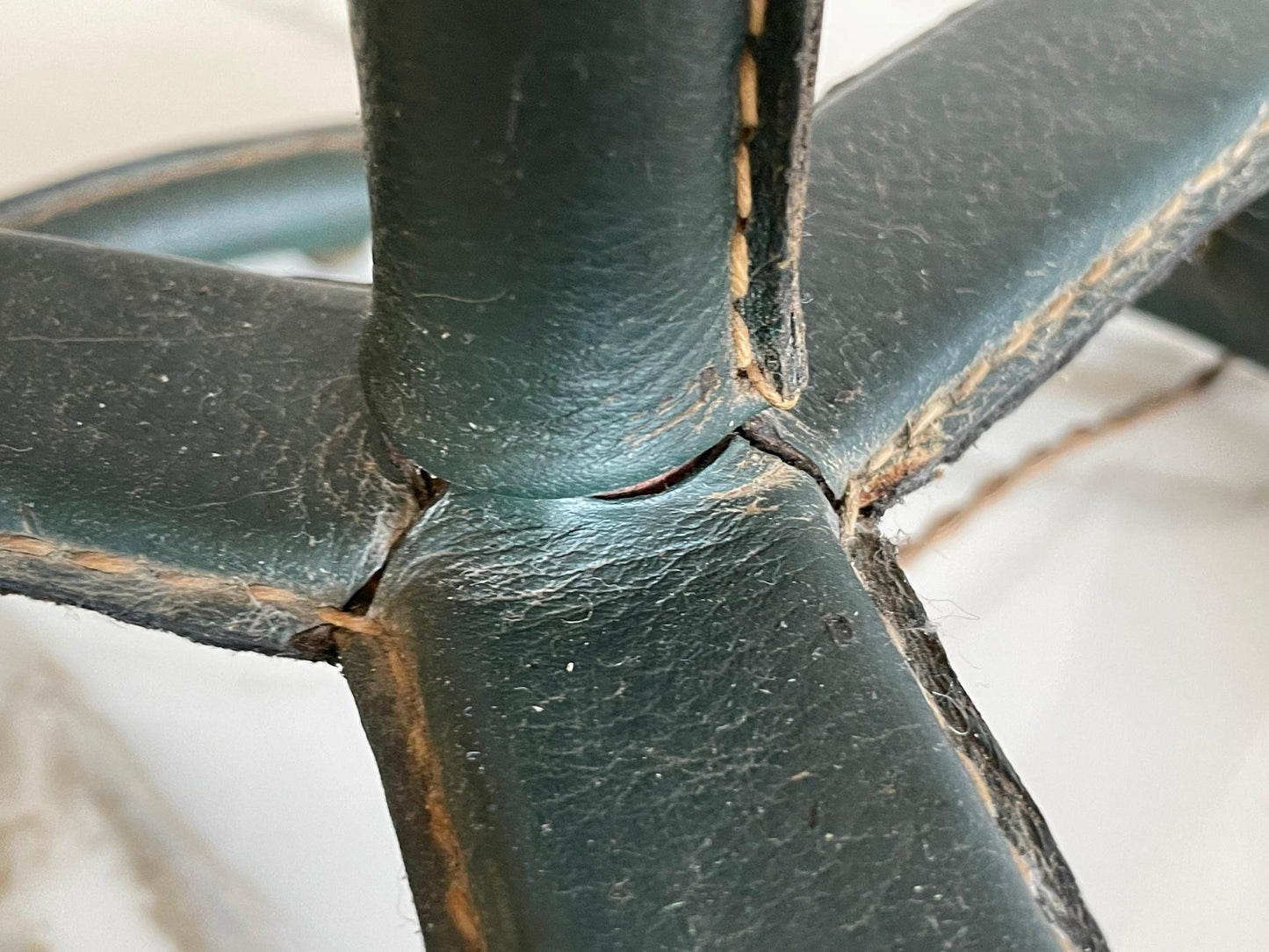 Frisman Vintage A Jacques Adnet Floorlamp in Original Green Leather
