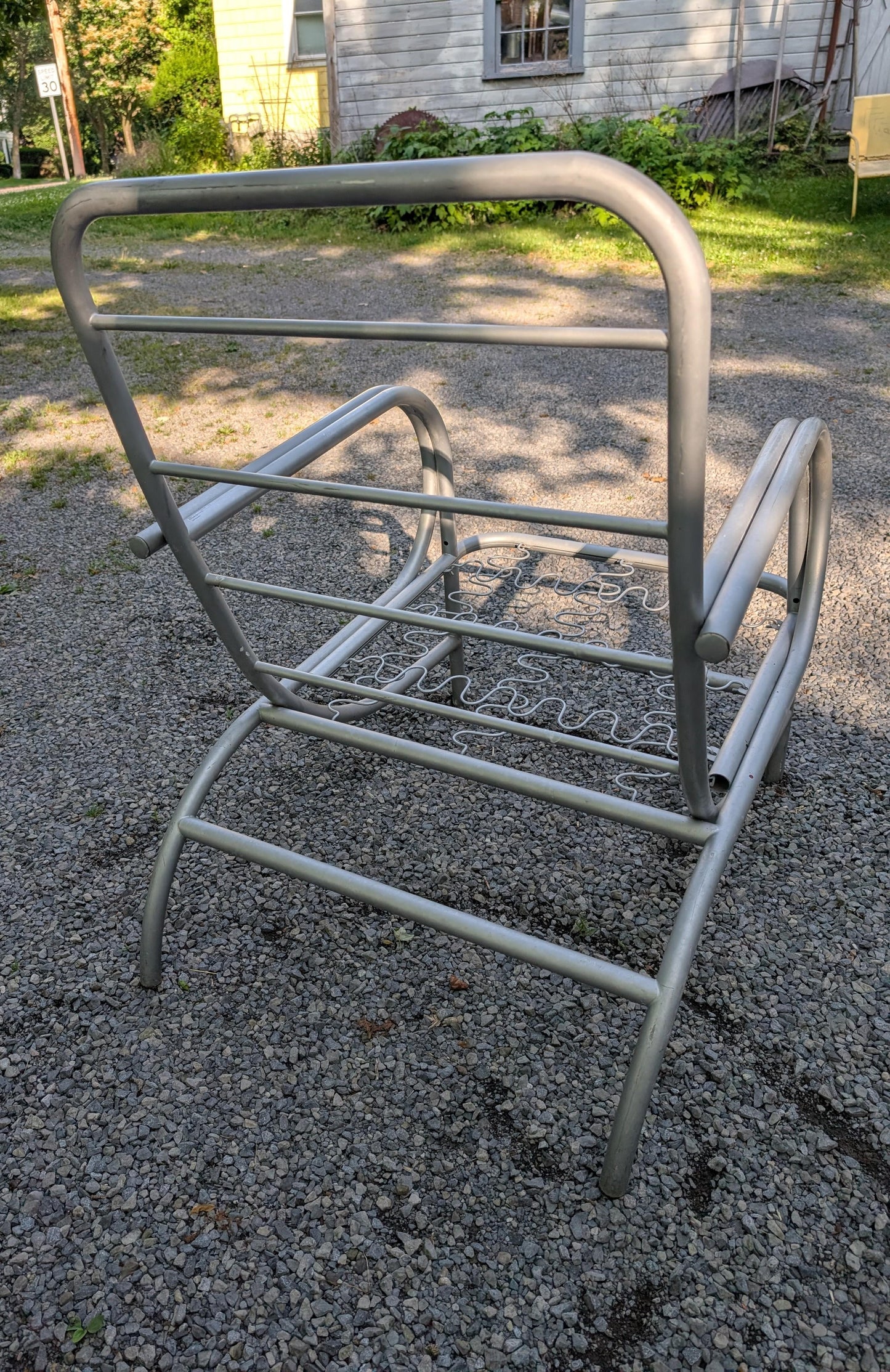 Frisman Vintage A Set Of Four Modernist Armchairs ca' 1950's Aluminum For Patio/Garden