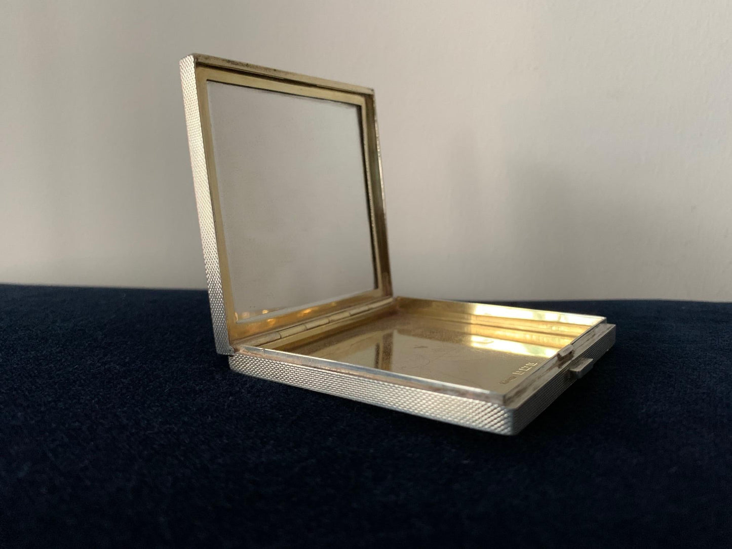 Frisman Vintage Asprey Sterling Silver and Rose Gold Compact, circa 1960