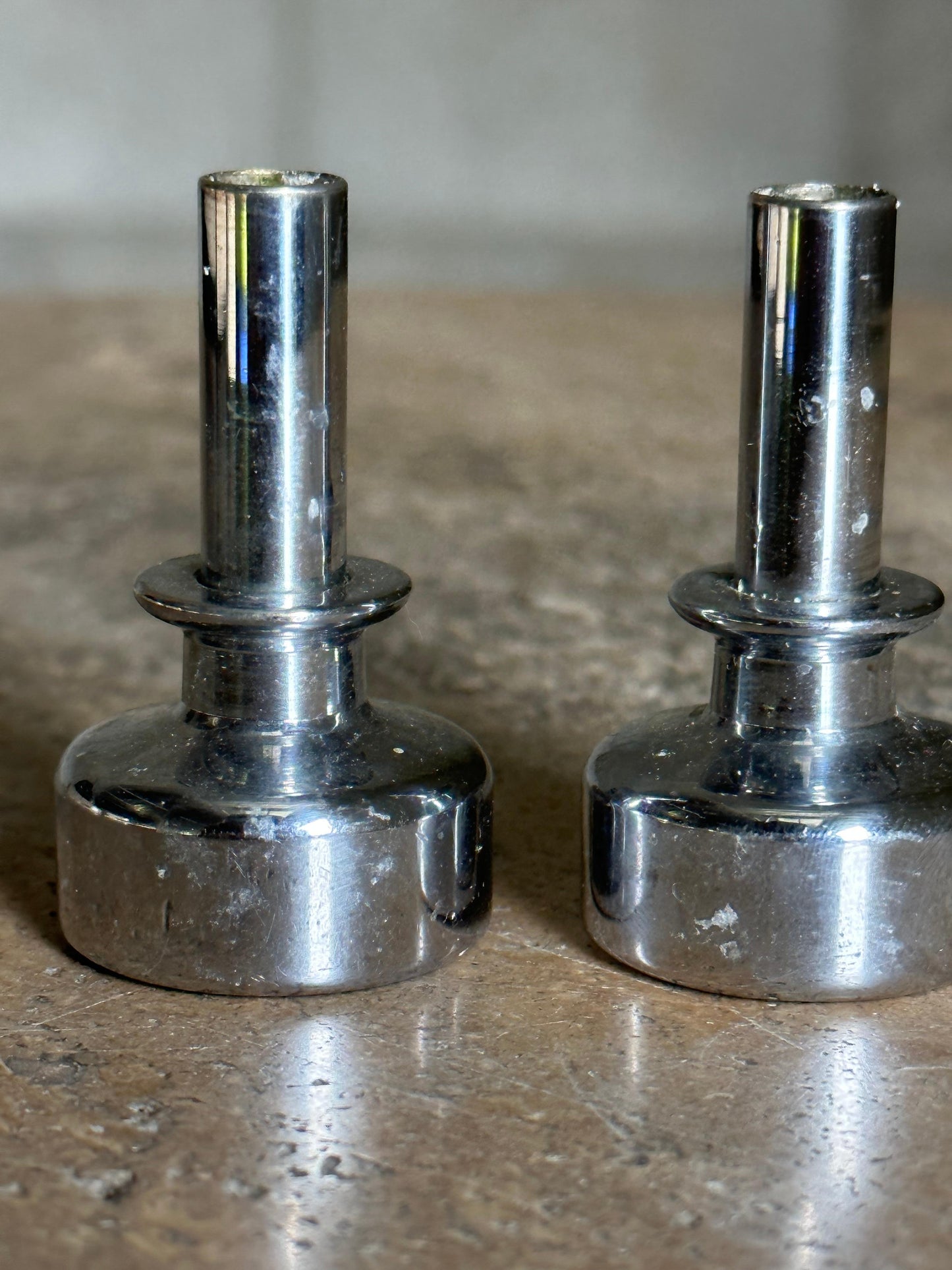 Frisman Vintage Hans Agne Jakobsson Chrome Candle Holders, a Pair