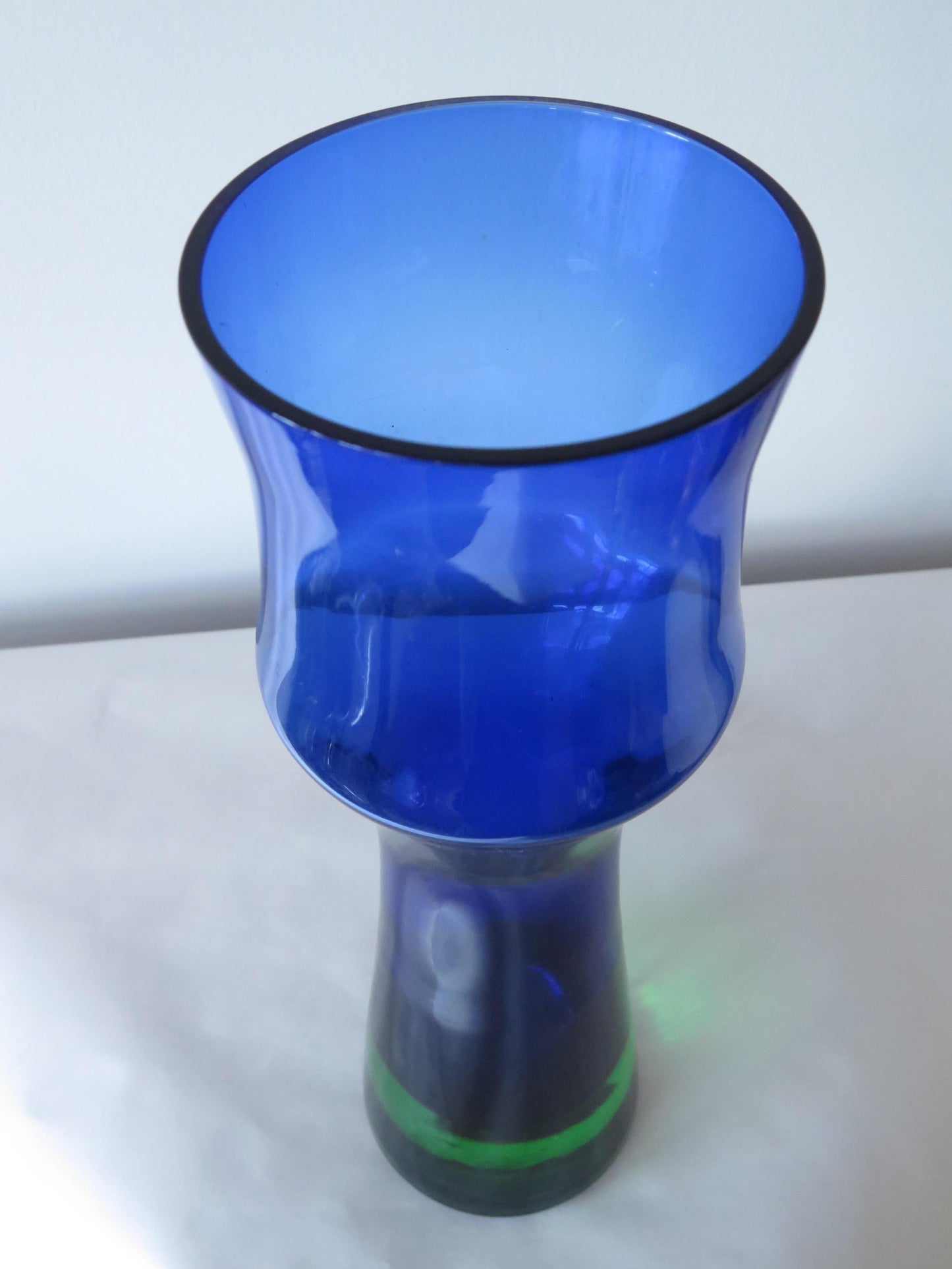 Frisman Vintage Blue and Green Glass Vase by Bo Borgström for Åseda, Sweden, 1960s