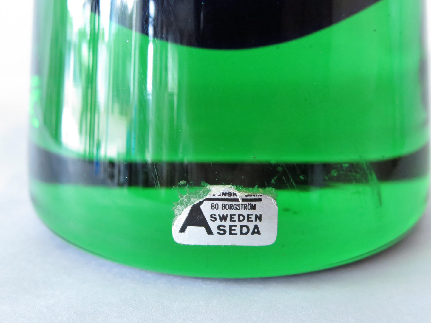Frisman Vintage Blue and Green Glass Vase by Bo Borgström for Åseda, Sweden, 1960s