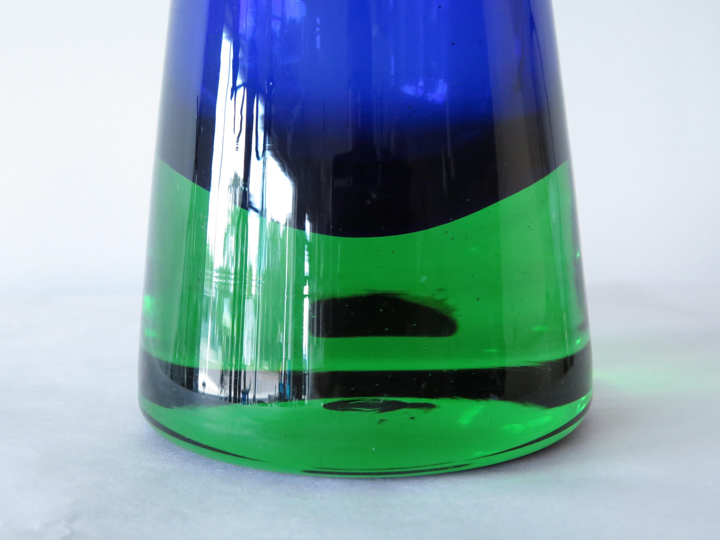 Frisman Vintage Blue and Green Glass Vase by Bo Borgström for Åseda, Sweden, 1960s
