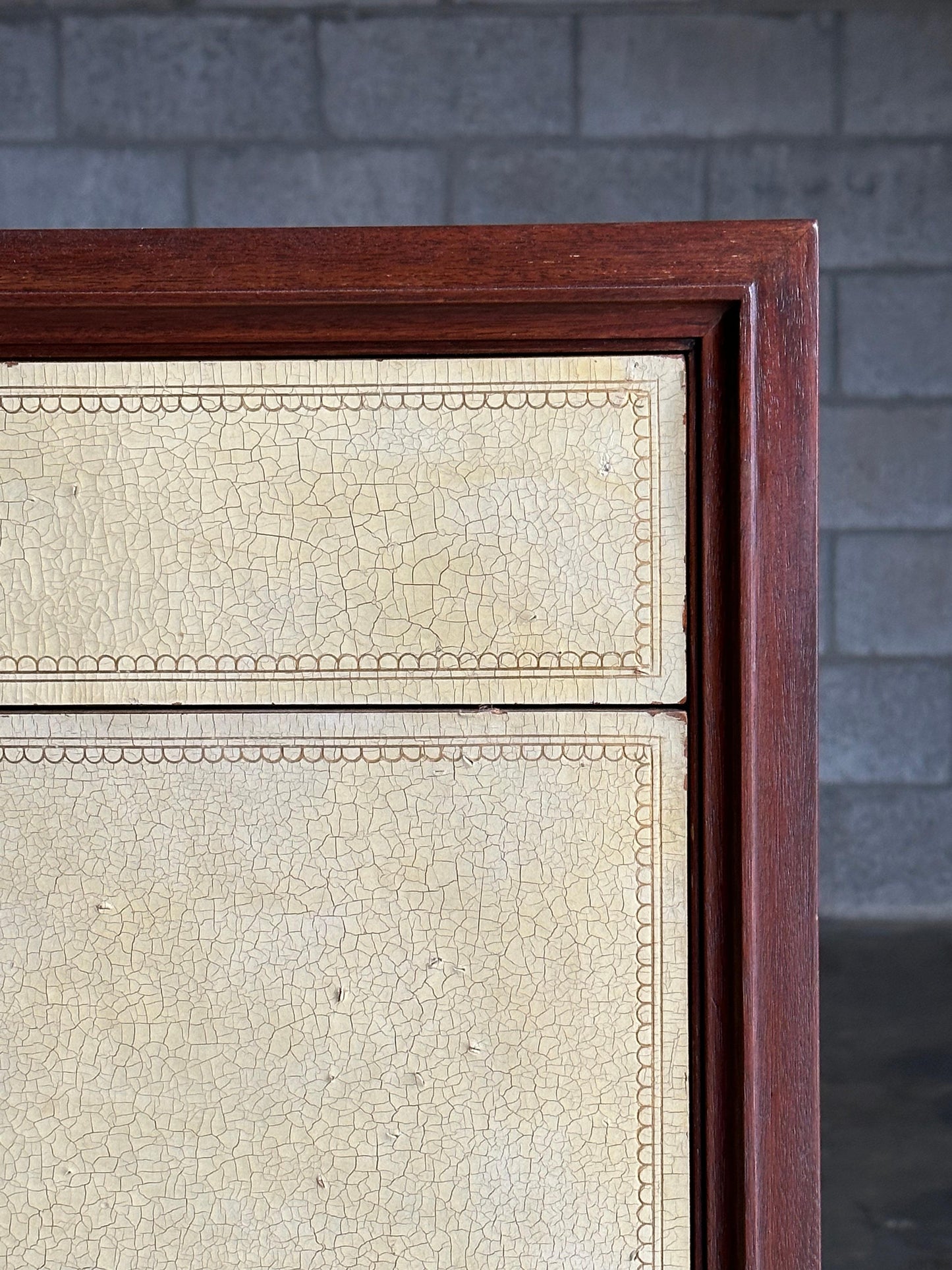Frisman Vintage Tommi Parzinger Leather Front Chest of Drawers for Charak Modern