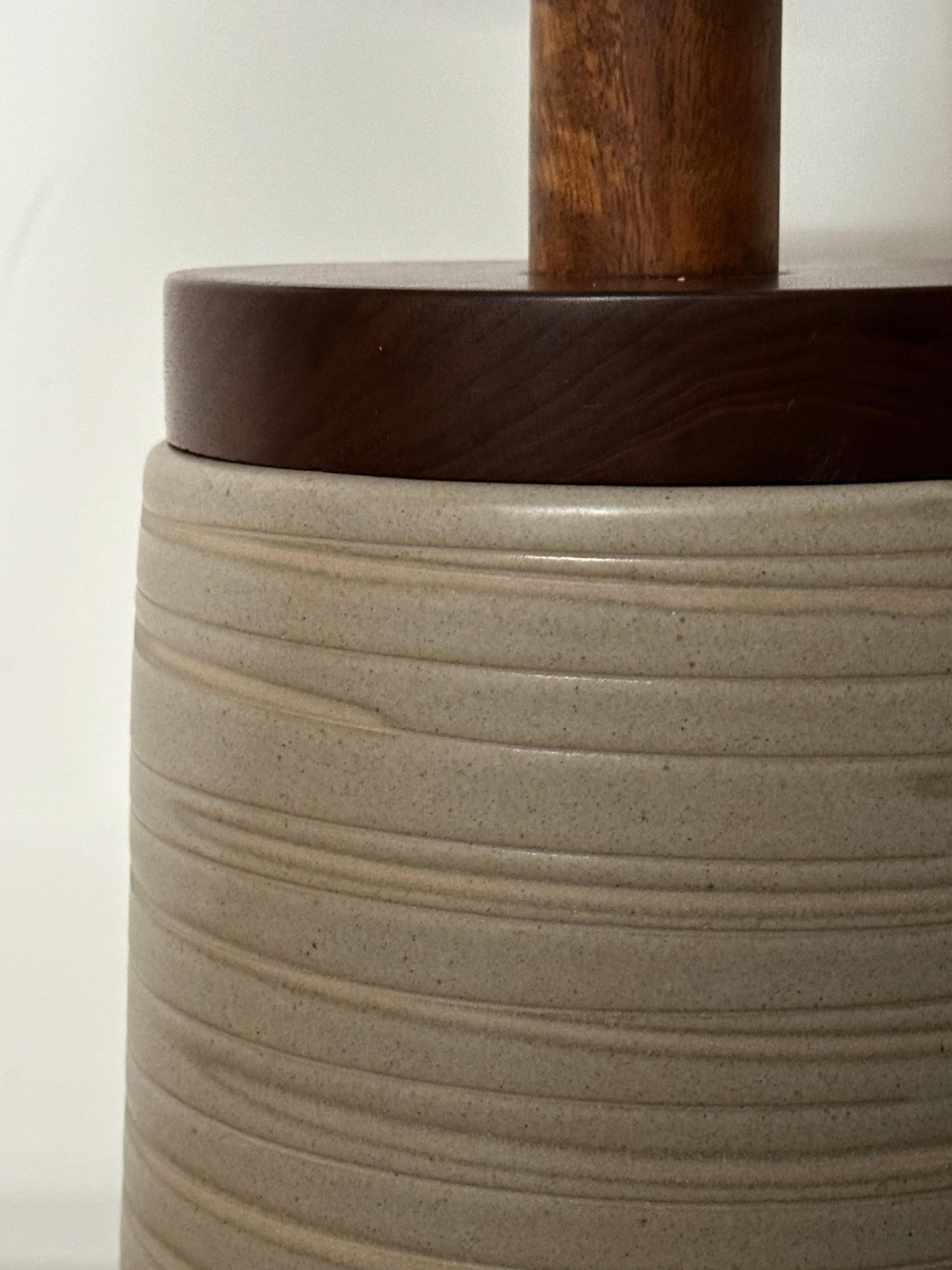 Frisman Vintage Jane and Gordon Martz Ceramic and Walnut Table Lamp